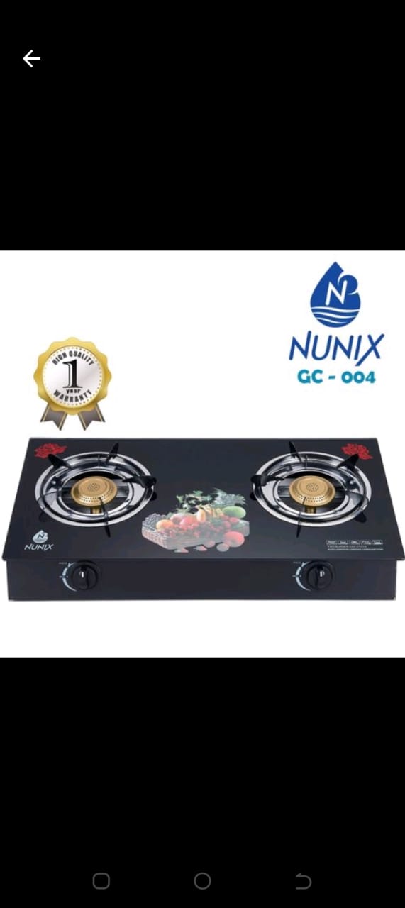 BIG SALES  KILLMALL OFFERS WHOLASALE PRICES ONLY . Nunix Table Glass Gas Top 2 Burner Durable Low Gas Consuption Long Lasting Very Good Quality . Highly recommended