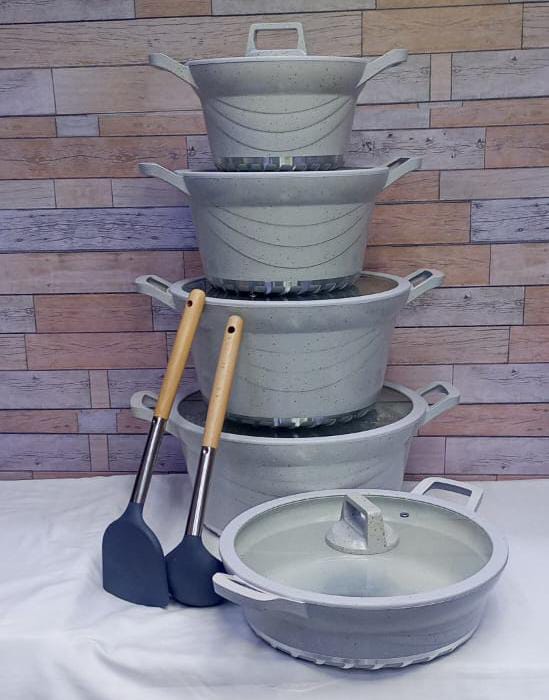 COOKWARE SET. Bosch 10 Pcs Granite Non-Stick Cook Ware Set Pots Sufuria. HIGHLY RECOMMENDED