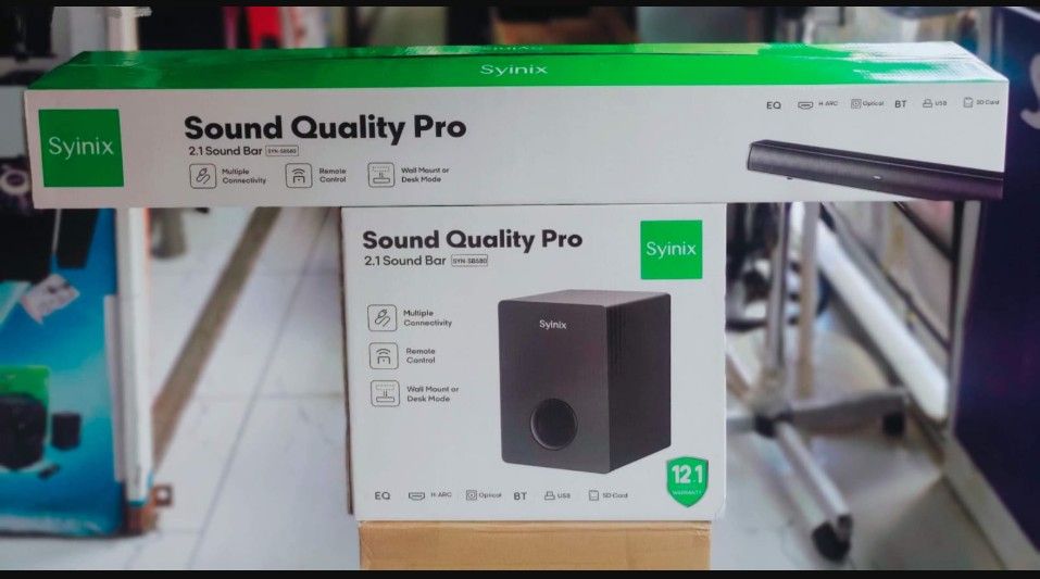 SYINIX SB-580 2.1-CHANNEL SOUNDBAR SYSTEM – 120 W POWER, MULTI-INPUT, EQ TUNING