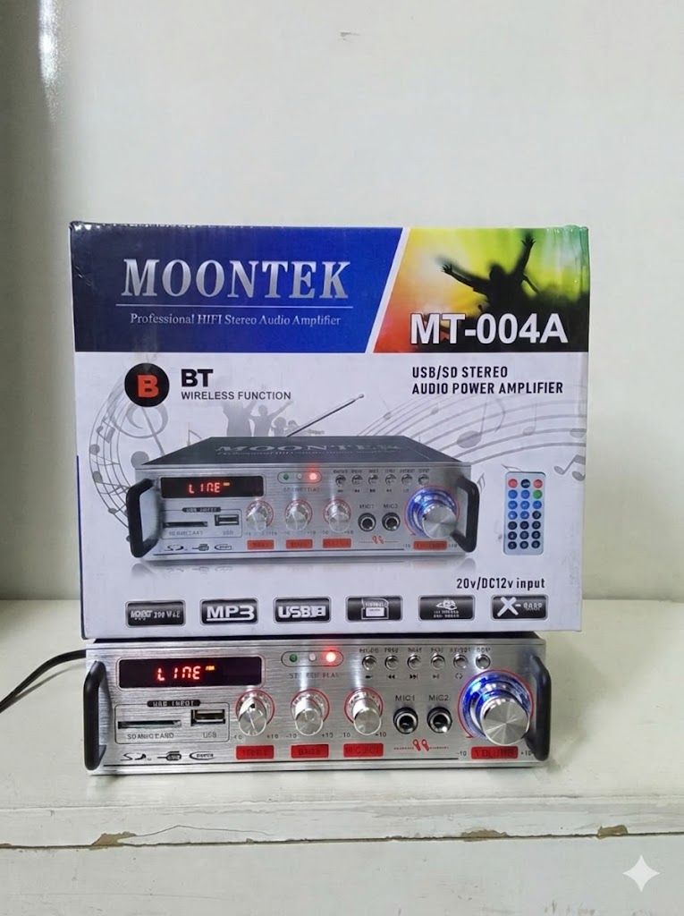 MOONTEK MT-004A BLUETOOTH STEREO POWER AMPLIFIER WITH USB/SD, FM & DUAL MIC INPUT