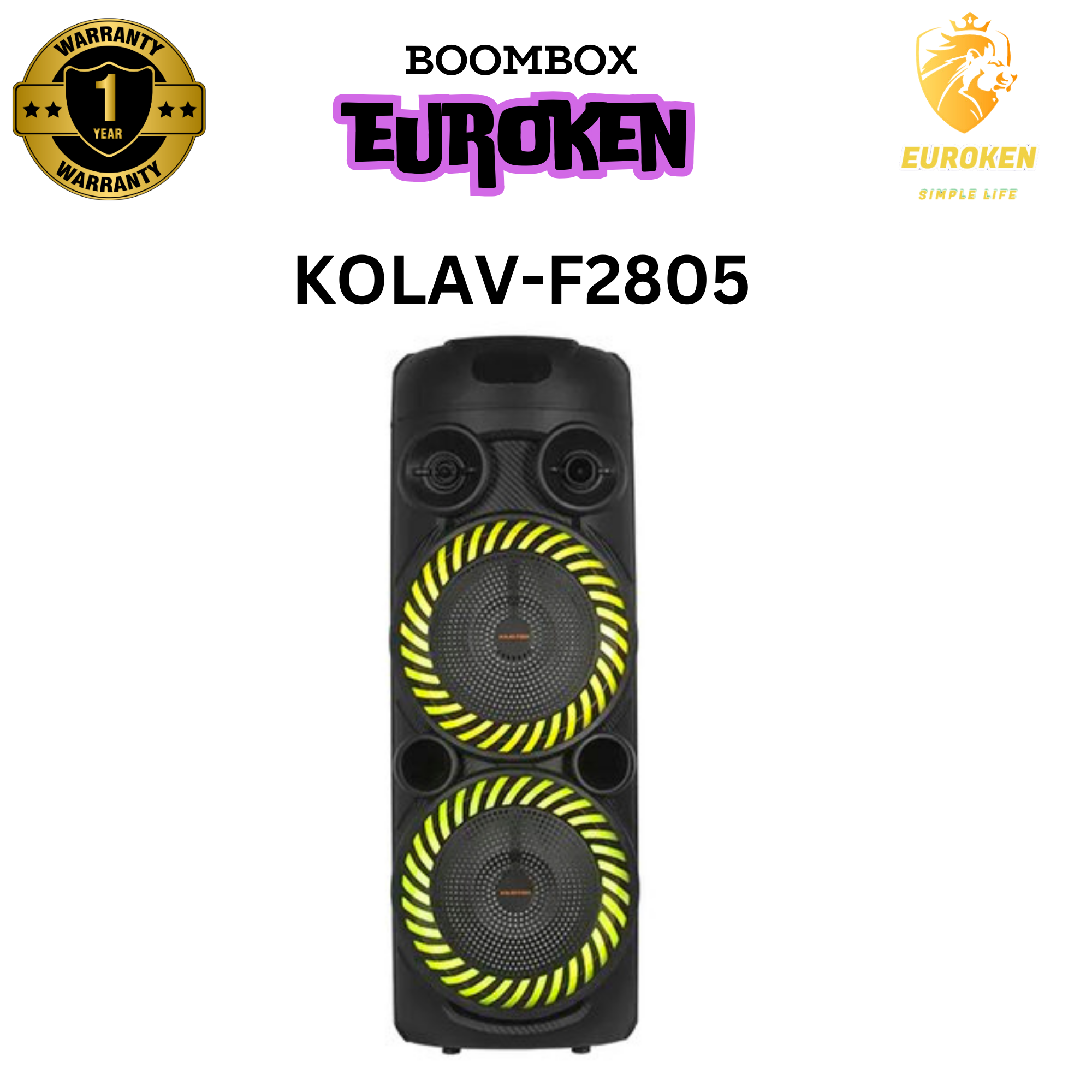 New Beat Box BT Speaker KOLAV-F2805 New Dual outdoor portable  led speakers wholesale super bass woofer new bt speaker