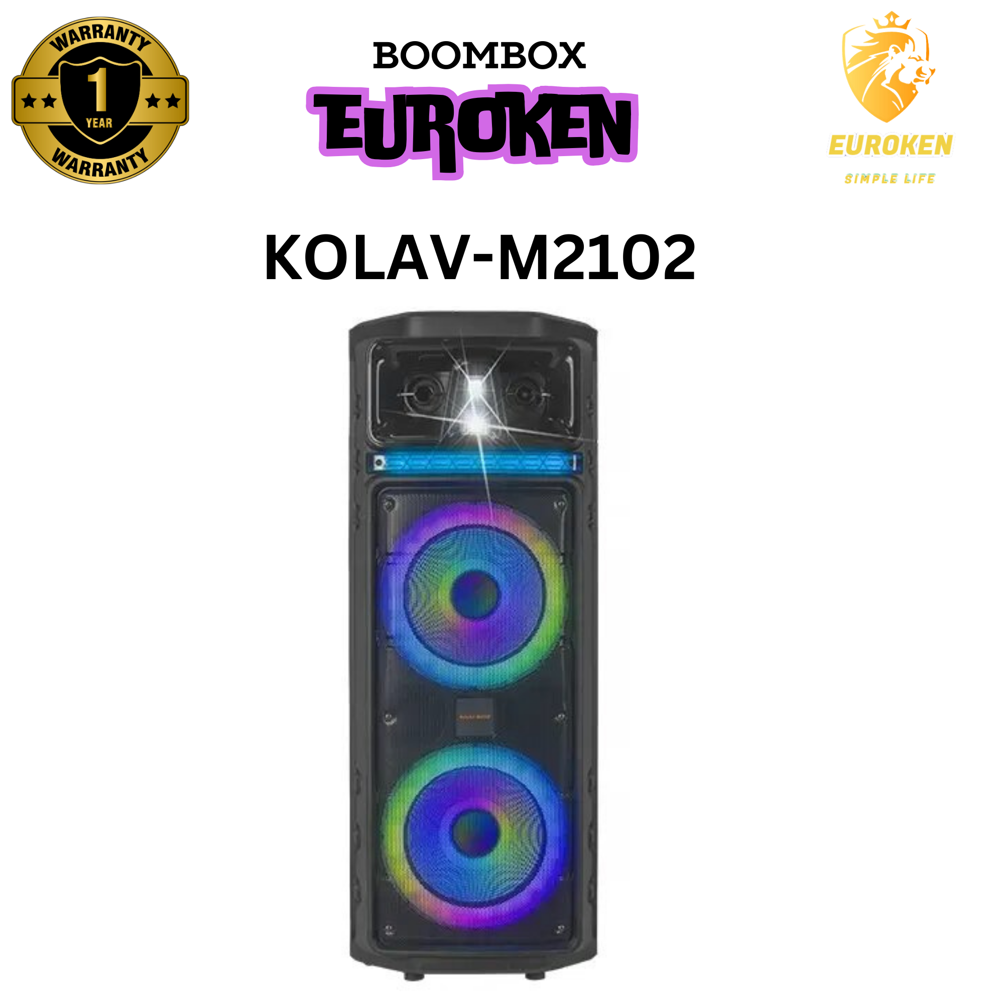 KOLAV-M2102 Double 10 Inch KOLAV Outdoor Party High Quality Sound Rechargeable Pa Speaker