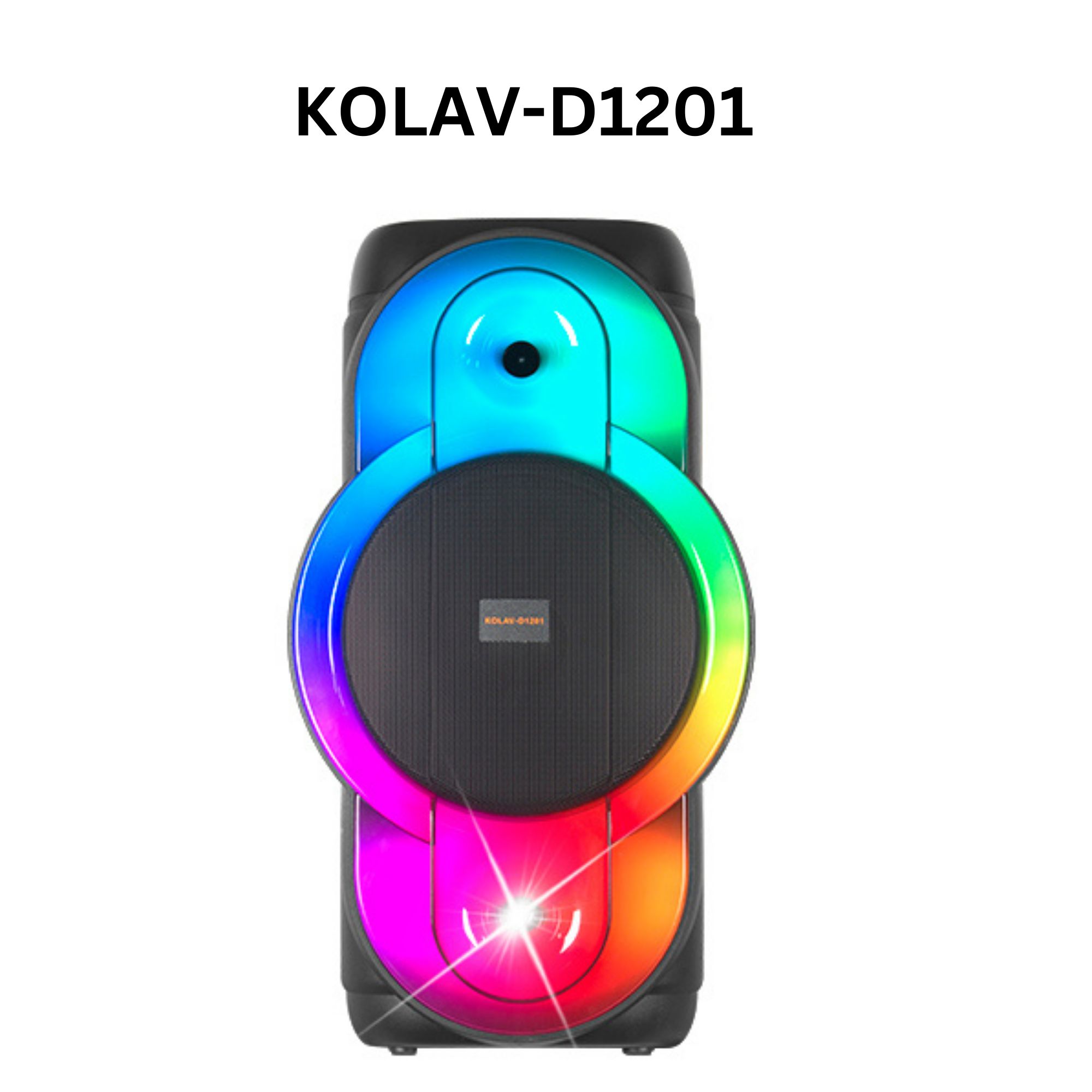 New KOLAV-D1201 12 Inch bluetooth powerful speakers portable bass and loud full screen flame light speaker