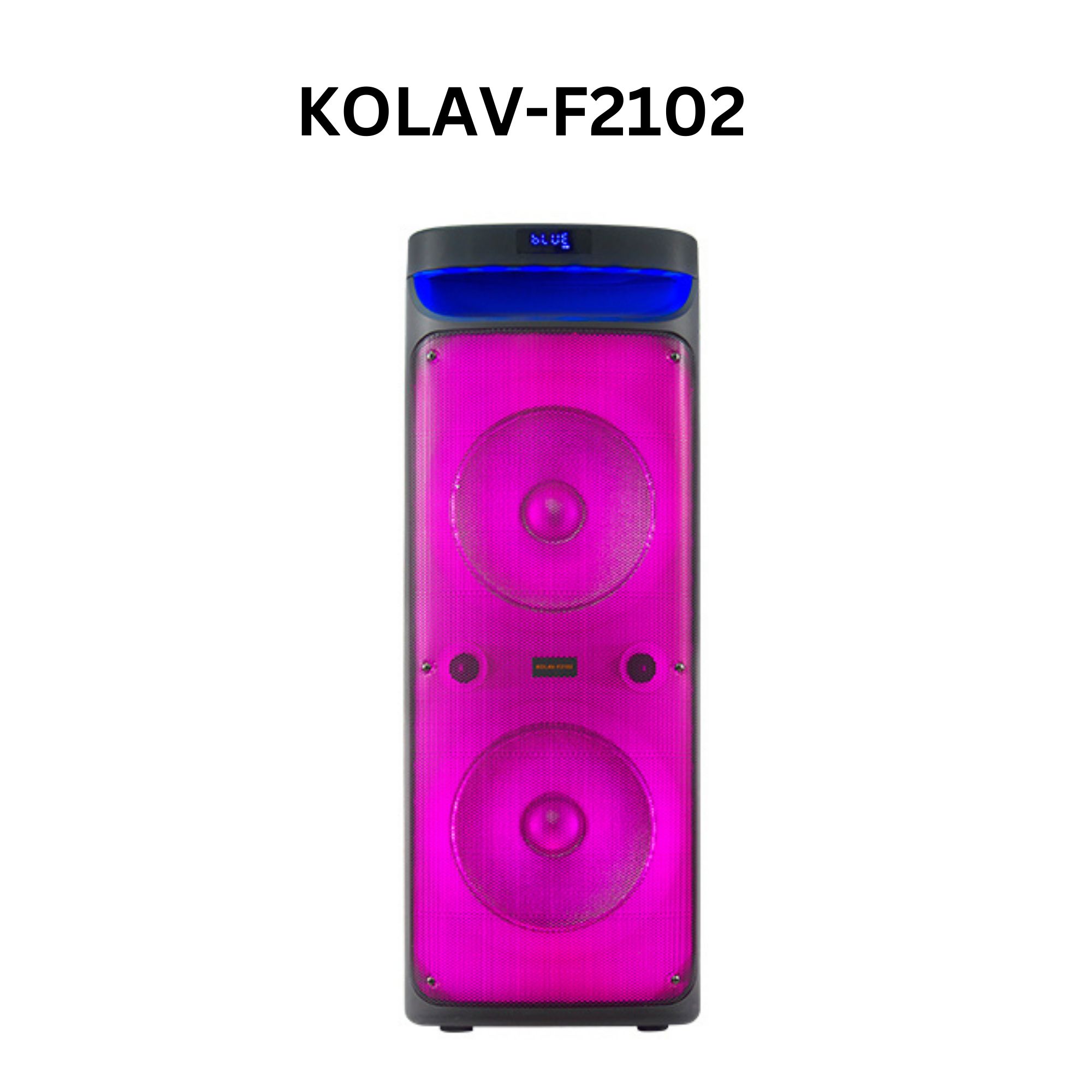 KOLAV-F2102 New Trolley  Rechargeable Dual 10INCH Wireless Bluetooth Speakers Flame Light High Quality Hifi Pa Speaker Systems