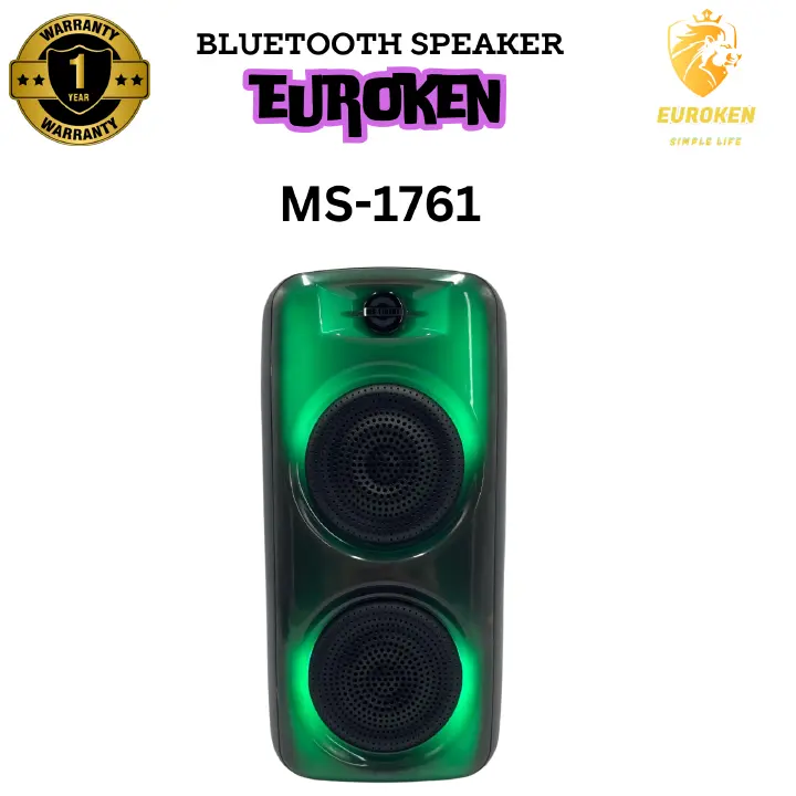 EUROKEN MS-1761BT  portable Wireless Bluetooth Speaker  Large Volume Cool Dynamic Atmosphere Lighte lights