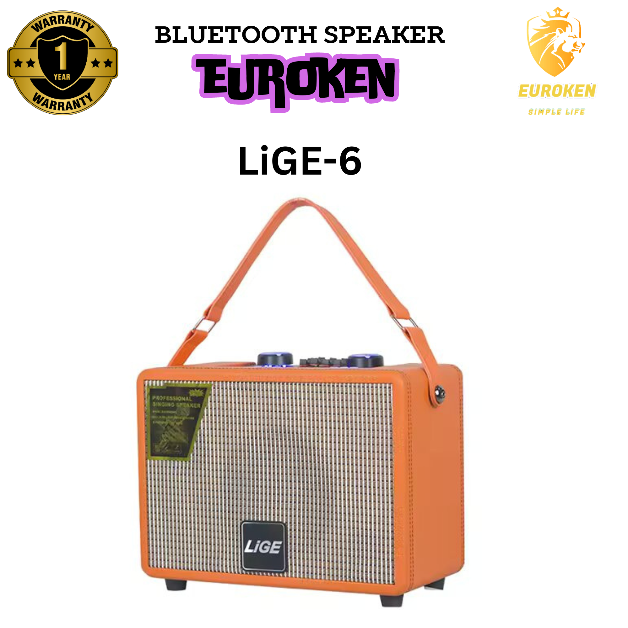 LiGE-6 Vintage Bluetooth Speaker  Wooden Speaker Luxury Portable Outdoor Home Decoration Classical 40W Speaker With Remote Control