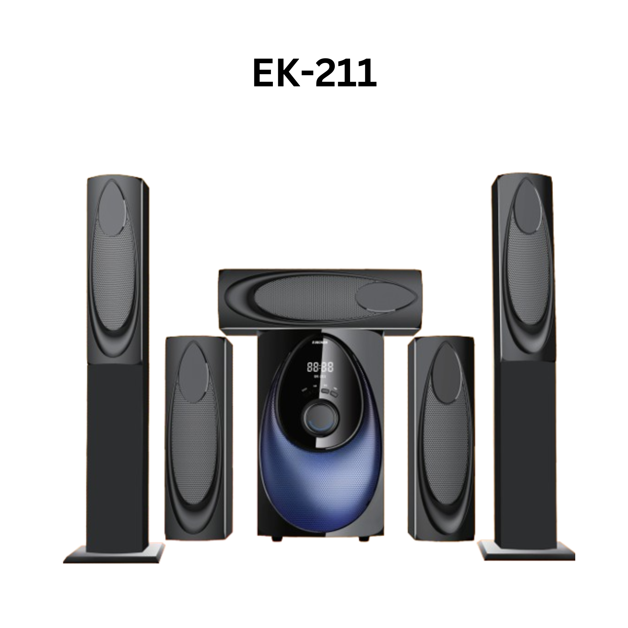 EUROKEN EK-211 5 IN 1 TALL BOY AC/DC 12000W PMPO HOMETHEATRE MULTIMEDIA SPEAKER SYSTEM WITH BLUETOOTH/FM/USB/SD MEM CARD SUPPORT