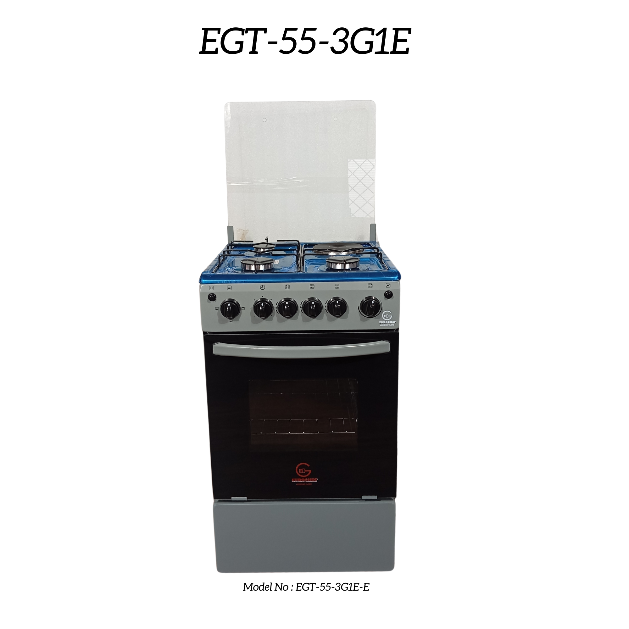 SPECIAL OFFER Eurochef EGT-55-3G1E-E 3 Gas Burner + 1 Hot Plate with Electric Oven 55x50cm