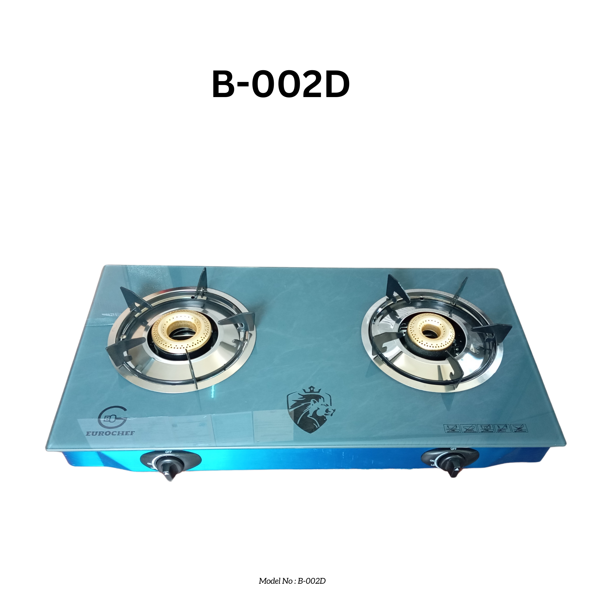 Eurochef B-002D Table Top Glass SIdes & Glass Top With two Burner Gas Cooker