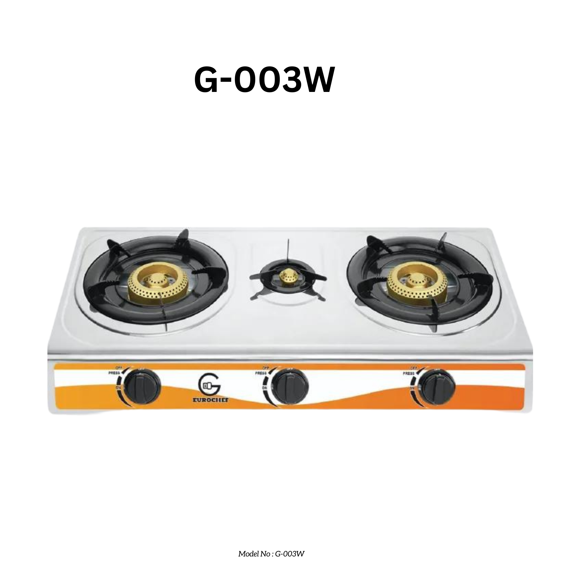 Eurochef G-003W  three Burner Gas Cooker Table Top Stove WHITE