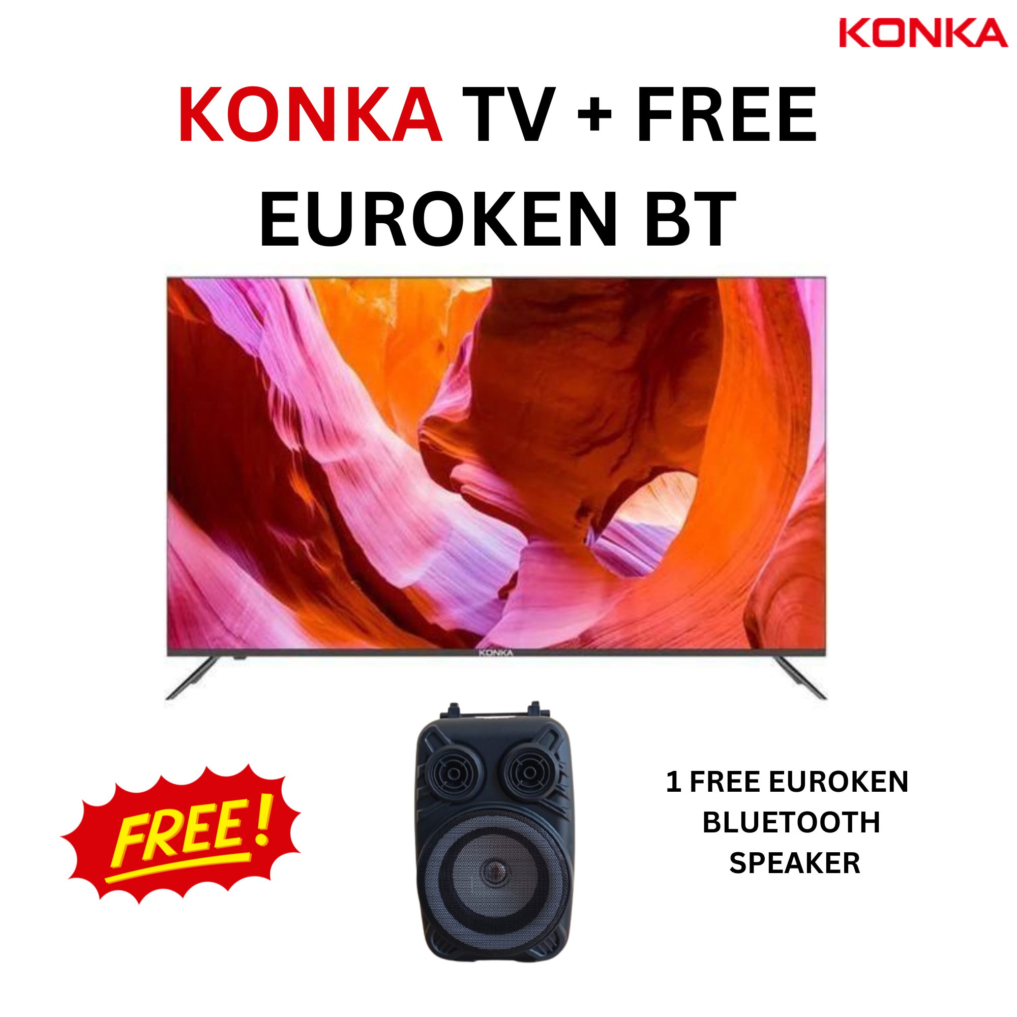 KONKA UDG50JR680ANT 50 inch Television Full HD1080P FRAMELESS SMART ANDROID 11 TV, " 4K " ULTRA THIN BEZELS NETFLIX, YOU-TUBE,Facebook,Appstore TV