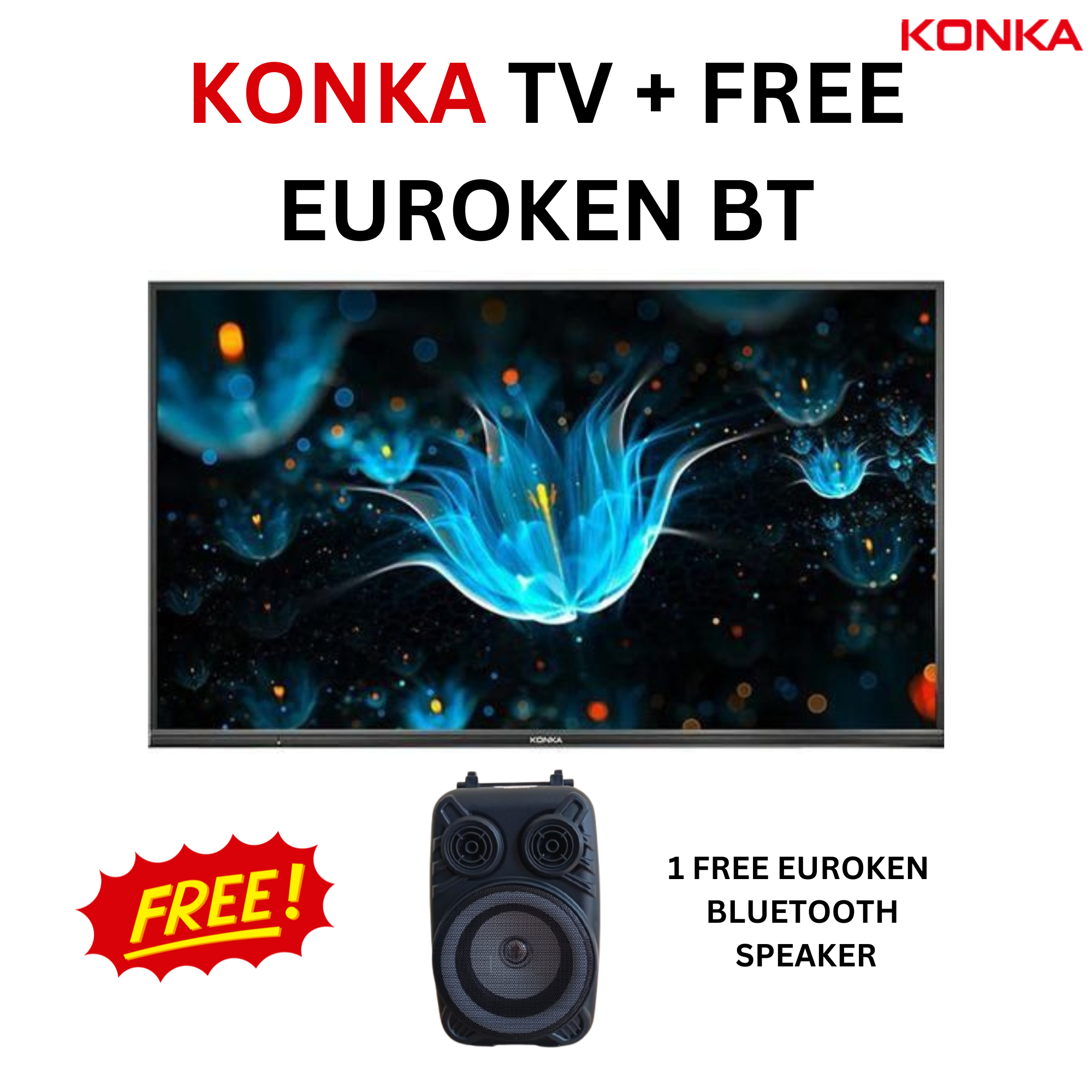 KONKA UDG50JR680ANT 50 inch Television Full HD1080P FRAMELESS SMART ANDROID 11 TV, " 4K " ULTRA THIN BEZELS NETFLIX, YOU-TUBE,Facebook,Appstore TV