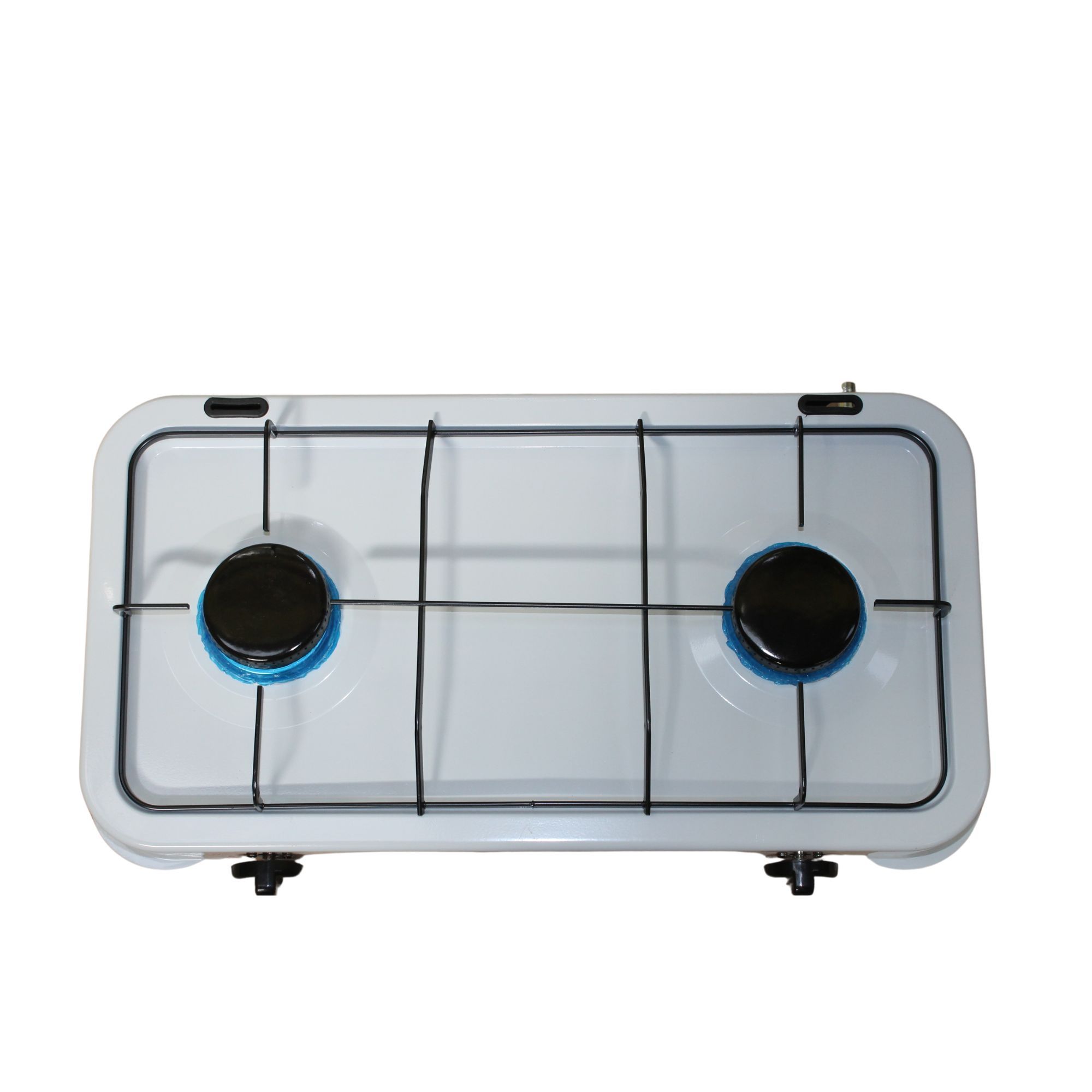 Ocean 2833 DELUXE OCEAN DOUBLE (2) /TWO BURNER STAINLESS STEEL TABLE TOP GAS STOVE- WHITE