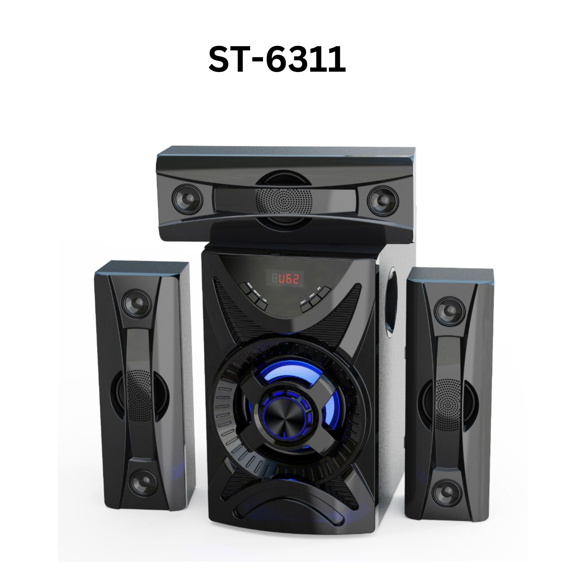 【Exclusive Offer】NEW SINATECH ST-6311 3.1CH With 20,000 PMPO Subwoofer Speaker  Home Theatre Audio System  With Remote Control BLUETOOTH/USB/SD/FM