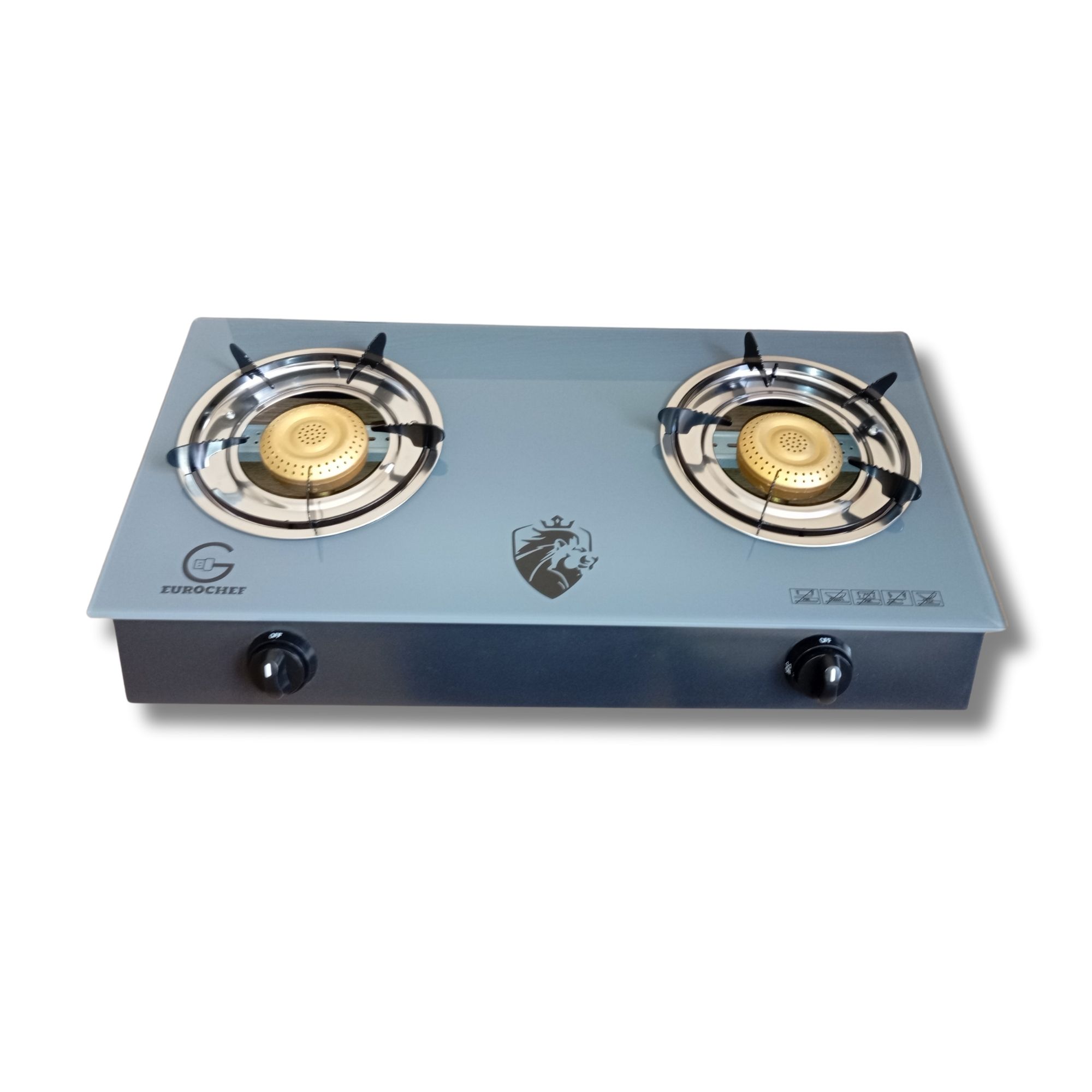 EUROCHEF HX-B002L  TWO BURNER  GLASS-TOP TABLE COOKER - GREY