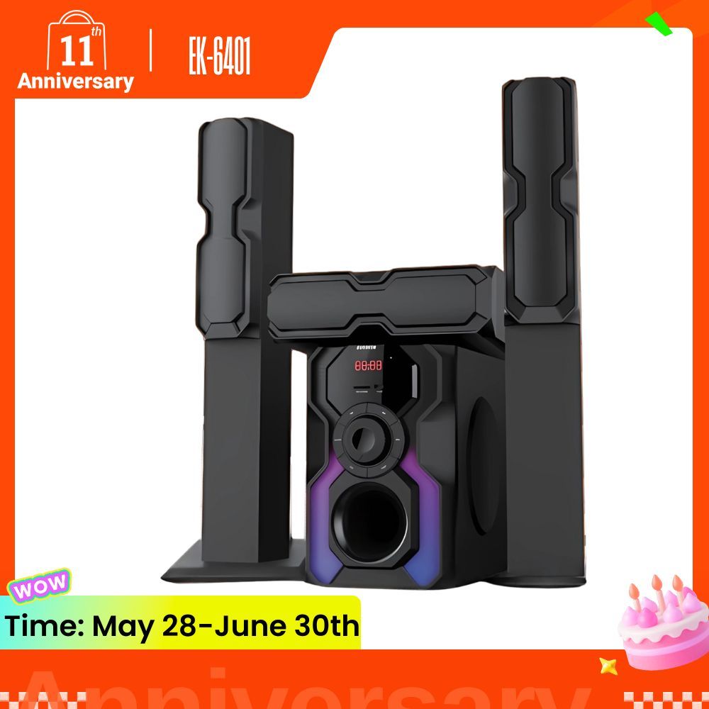 EUROKEN HOME THEATRE SYSTEM EK-6401 3 IN 1 TALL BOY AC/DC 10000W  PMPO  BLUETOOTH/FM/USB/SD MEM CARD SUPPORT