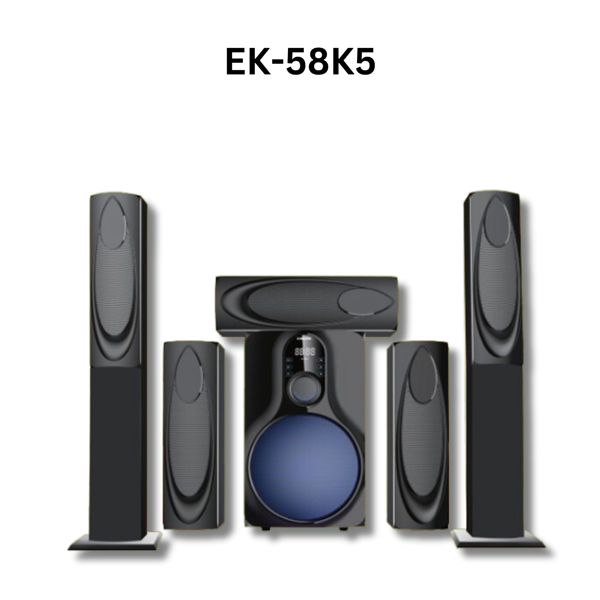 EUROKEN HOME THEATRE SYSTEM EK-58K5 5 IN 1 TALL BOY AC/DC 15000W PMPO  WITH BLUETOOTH/FM/USB/SD MEM CARD SUPPORT