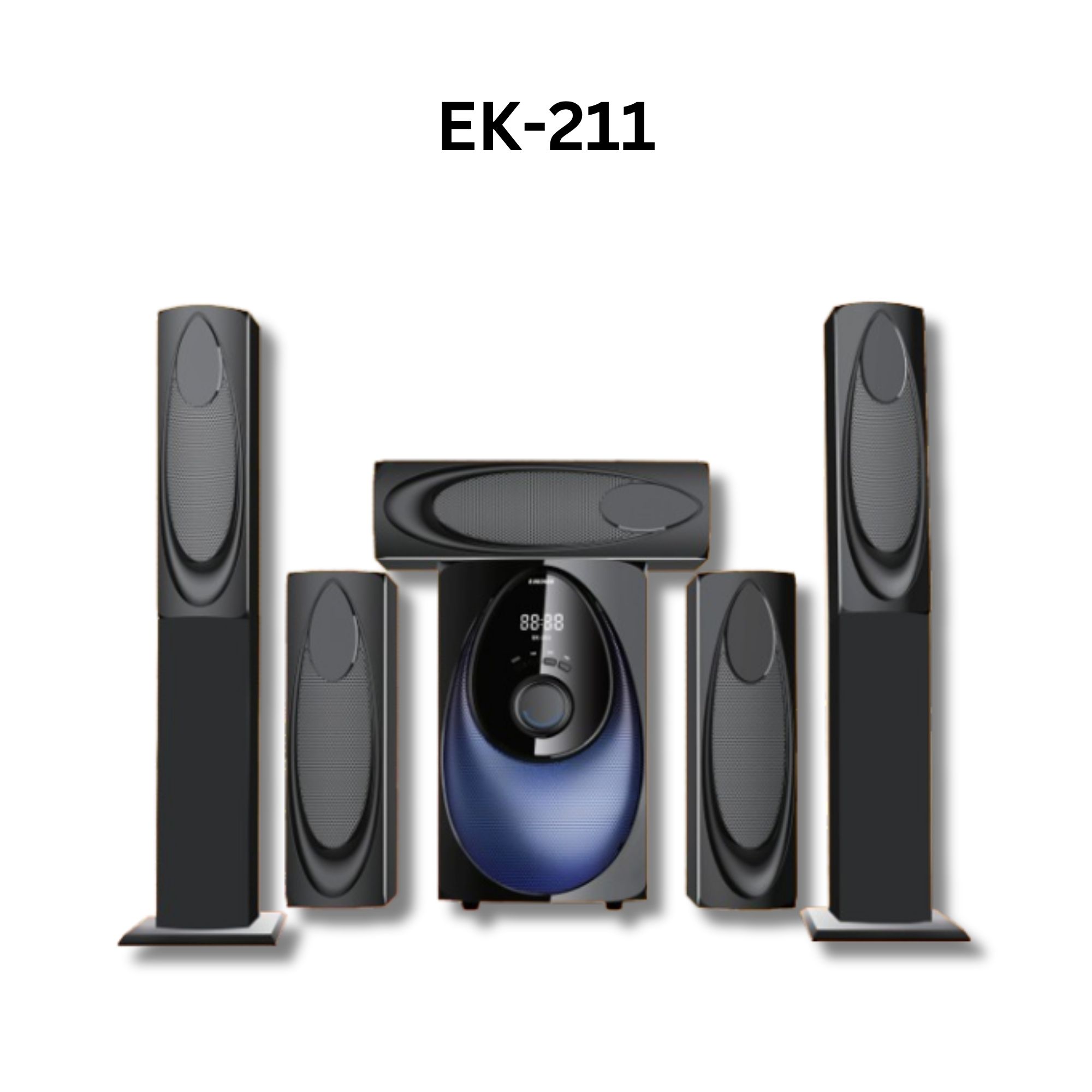 EUROKEN HOME THEATRE SYSTEM  EK-211 5 IN 1 TALL BOY AC/DC 12000W PMPO  WITH BLUETOOTH/FM/USB/SD MEM CARD SUPPORT