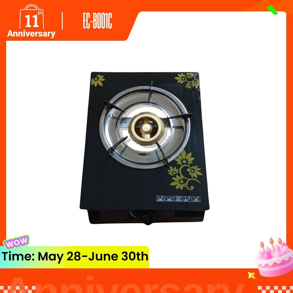 EUROCHEF B-001C  Table top Gas Stove cooker with One / Single Burner with Glasstop