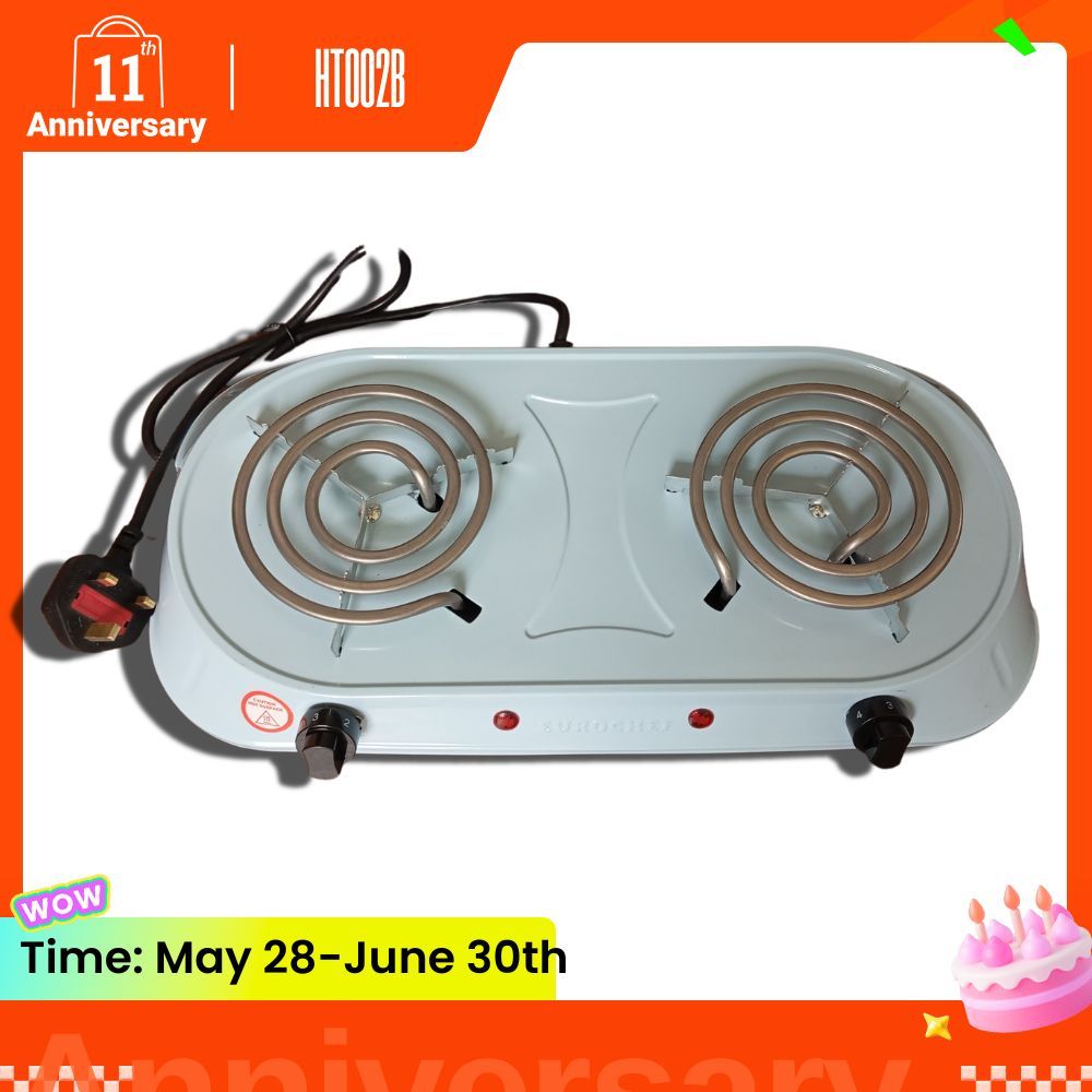 EUROCHEF CLEARANCE OFFER  Electric Tabletop Double Spiral Coil Cooker LIGHT BLUE