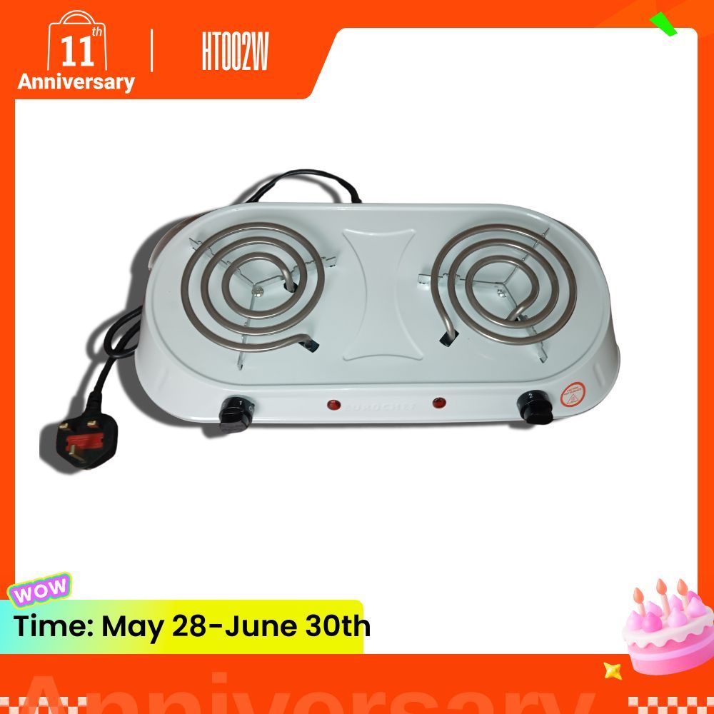 EUROCHEF CLEARANCE OFFER  Electric Tabletop Double  Spiral Coil Cooker WHITE