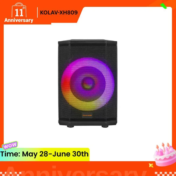 New KOLAV-XH809 Portable BT Amplified 8"  Bluetooth Speaker Extra Bass With Built-in Amplifier Speaker Box