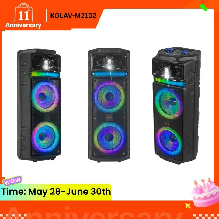 KOLAV-M2102 Double 10 Inch KOLAV Outdoor Party High Quality Sound Rechargeable Pa Speaker