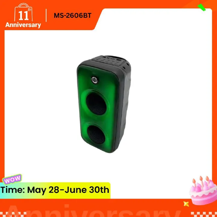 EUROKEN MS-2606BT  Portable Wireless Bluetooth Speaker with Cool Dynamic Atmosphere Light