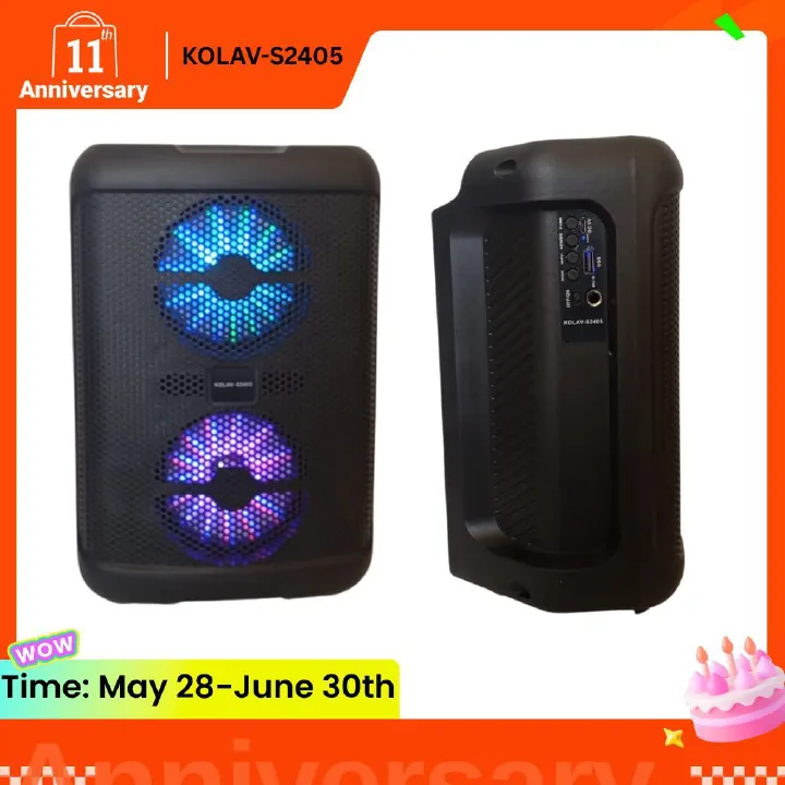 EUROKEN KOLAV-S2405  Bluetooth Speakers Wireless Bluetooth Speaker Subwoofer Large Volume Cool Dynamic Atmosphere Light  Portable Small Home Outdoor