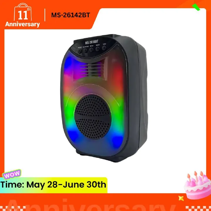 EUROKEN MS-2614BT  Bluetooth Speakers Wireless Bluetooth Speaker Subwoofer Large Volume Cool Dynamic Atmosphere Light  Portable Small Home Outdoor