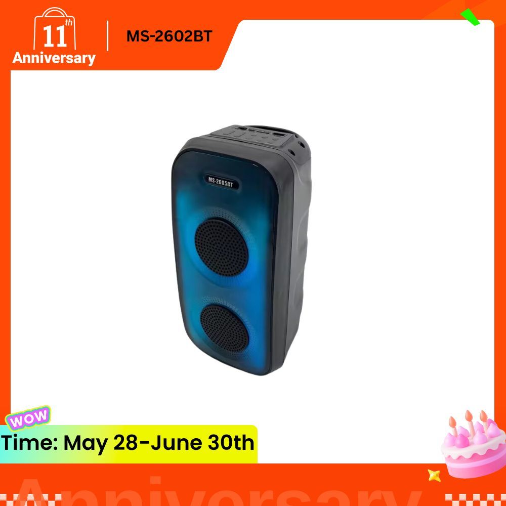 EUROKEN MS-2602BT  Portable  Wireless Bluetooth Speaker  with Cool Dynamic Atmosphere light Light