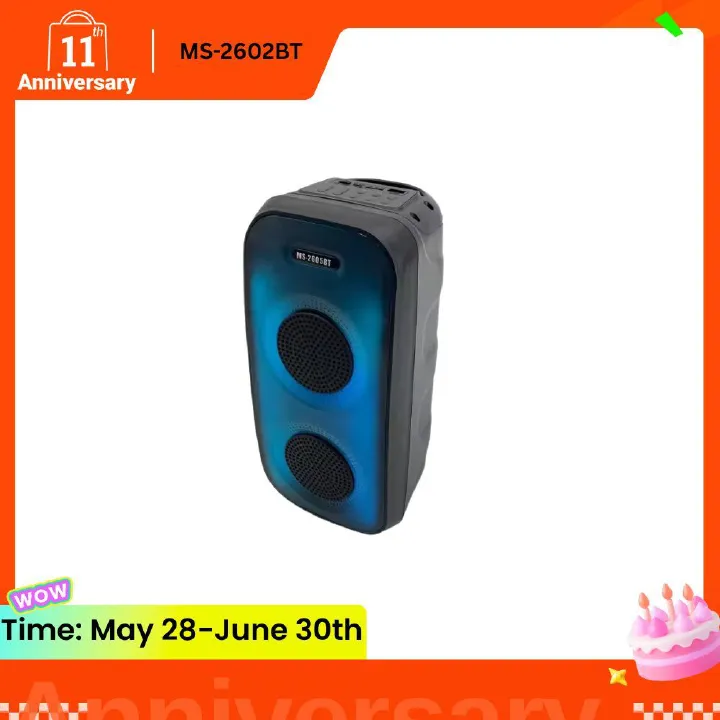 EUROKEN MS-2602BT  Portable  Wireless Bluetooth Speaker  with Cool Dynamic Atmosphere light Light