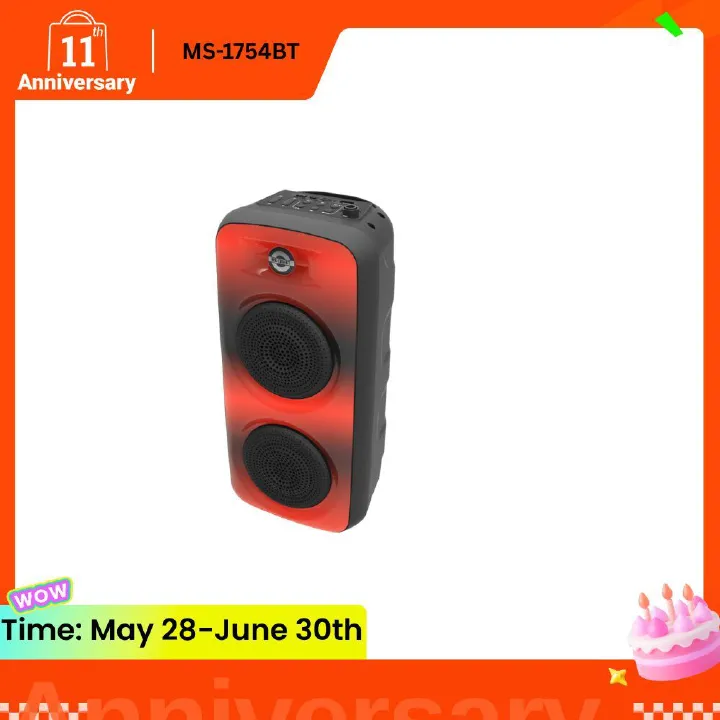 CLEARANCE SALE EUROKEN MS-1754BT  Bluetooth Speakers Wireless Bluetooth Speaker Subwoofer Large Volume Cool Dynamic Atmosphere Light  Portable Small Home Outdoor