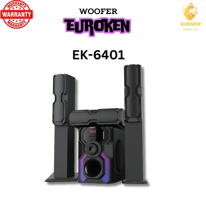 NEW EUROKEN Home Theatre System EK-6401 3 In1 Tall Boy Ac Dc 10,000W PMPO Bluetooth Fm USB SD Mem Card Support