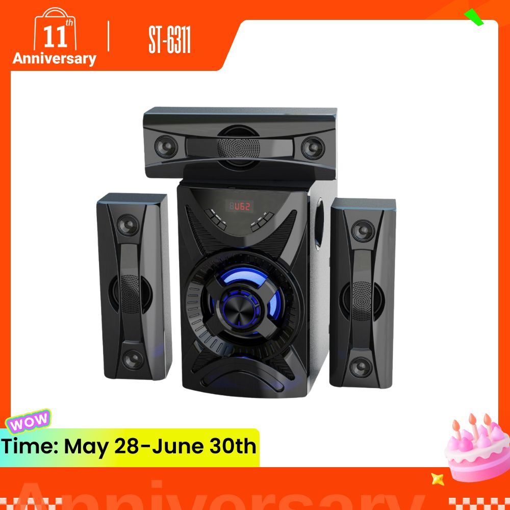 NEW SINATECH 3.1CH Multimedia Bluetooth Woofer Speaker System ST-6311 Subwoofer BT/USB/SD/FM Subwoofer Home Audio System  with Remote Control 20000W