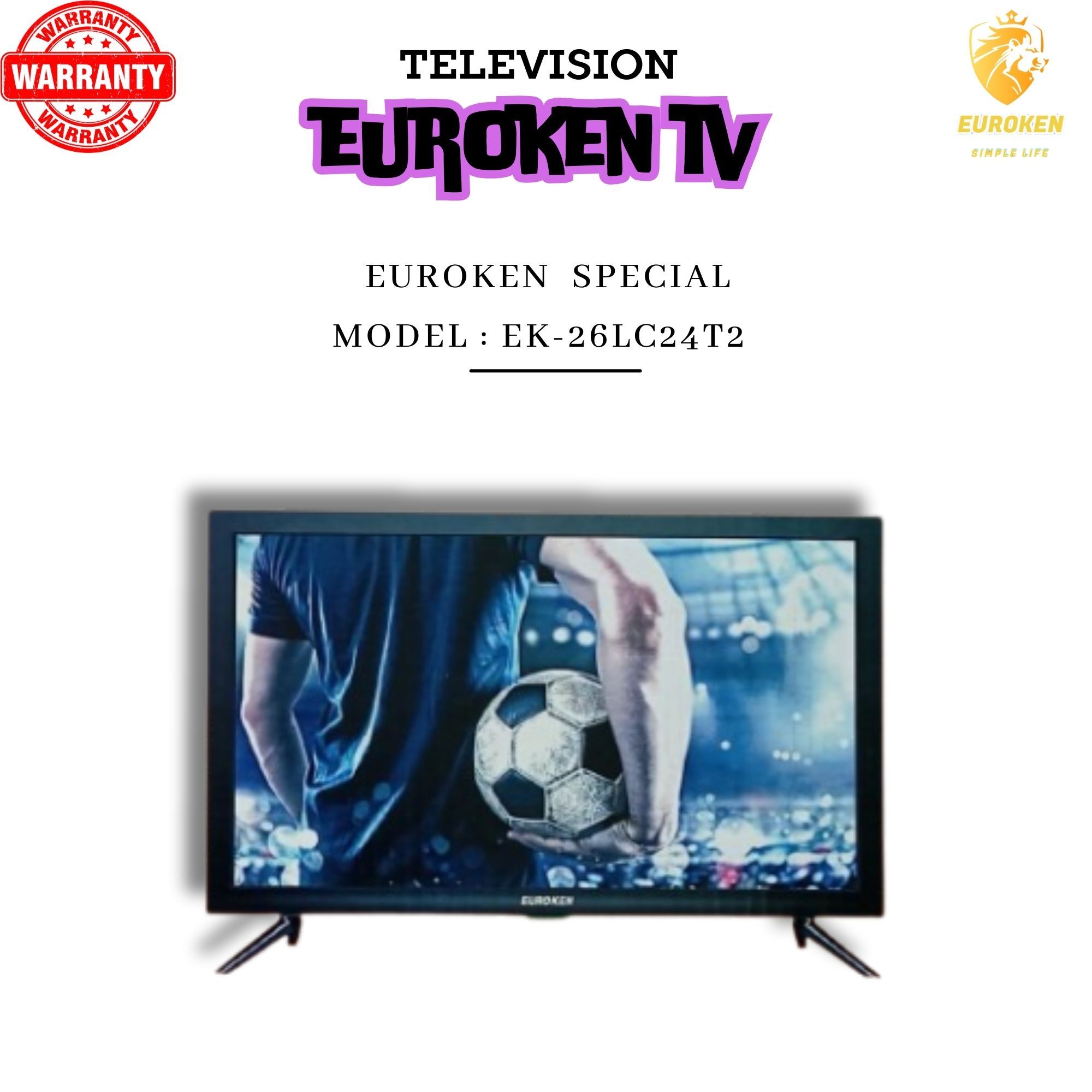 EUROKEN  EK-26LC24T2 TV  WITH LED & TRUE COLOR DIGITAL TV 24 INCHES