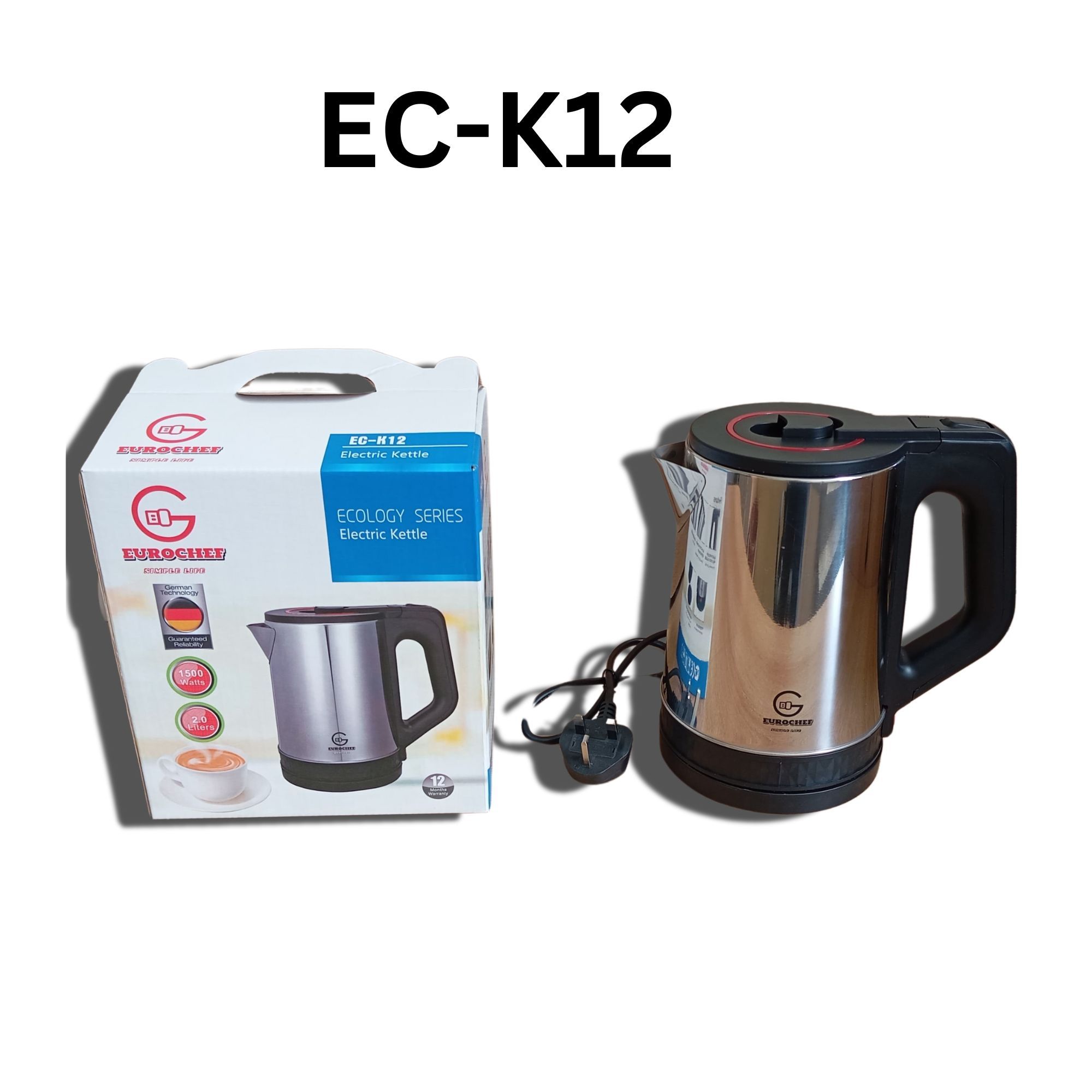 Eurochef  EC-K12 Electric Kettle Automatic, 2.3 Litres -  Stainless Steel