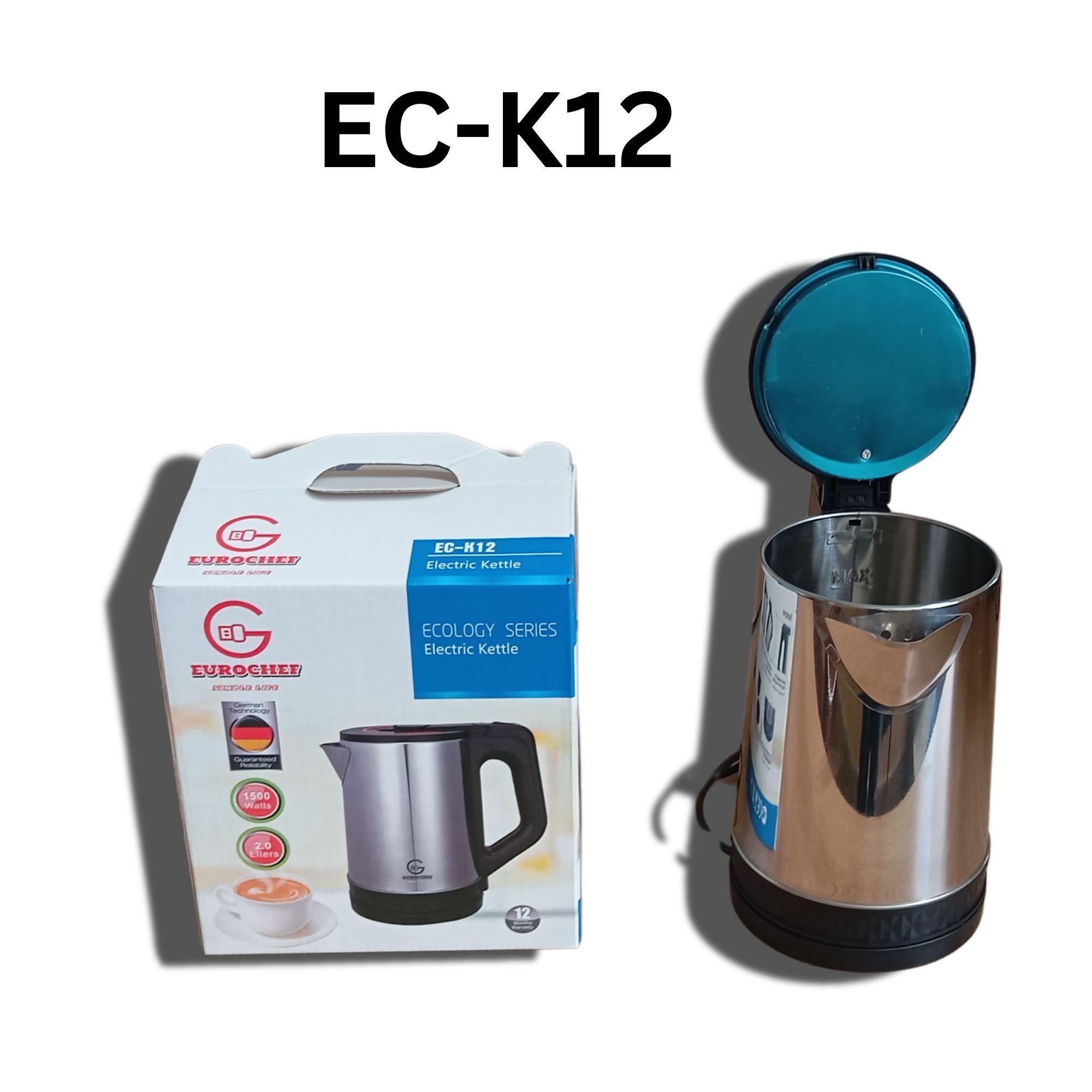 Eurochef  EC-K12 Electric Kettle Automatic, 2.3 Litres -  Stainless Steel