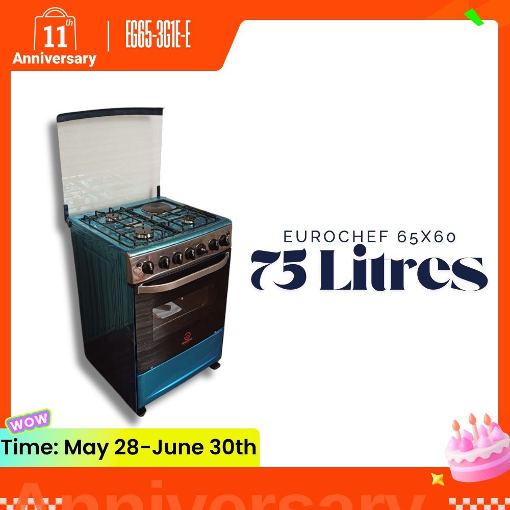 EUROCHEF EG65-3G1E-E OVEN Free Standing 3 Gas Cooker+1 Hotplate With Electric Oven Cooker