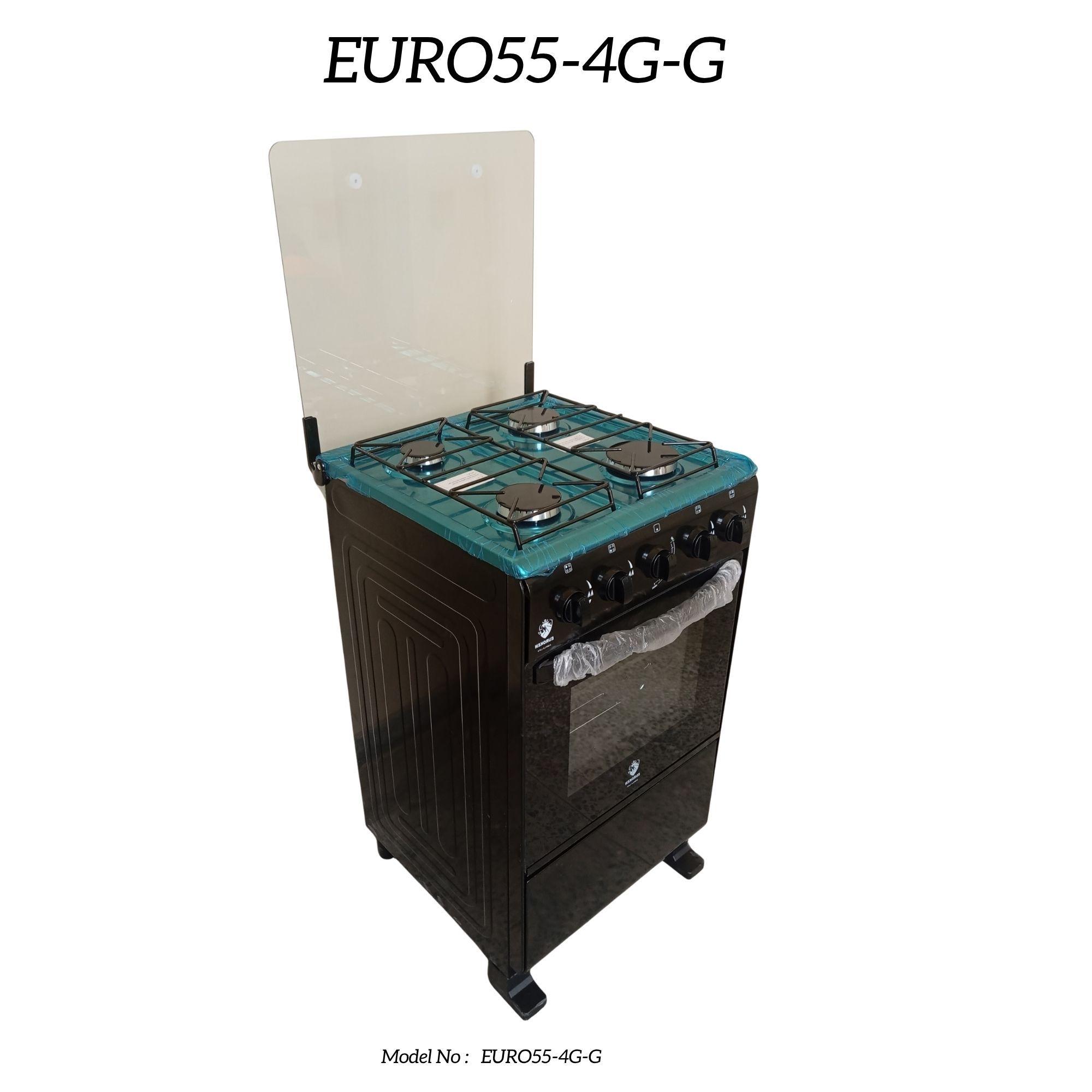 【ExclusiveOffer】Euroken Euro554GG 50L Home Improvement Free Standing Full Gas Cooker Kitchen Appliance With Gas Oven 4 Burners 50X55Cm