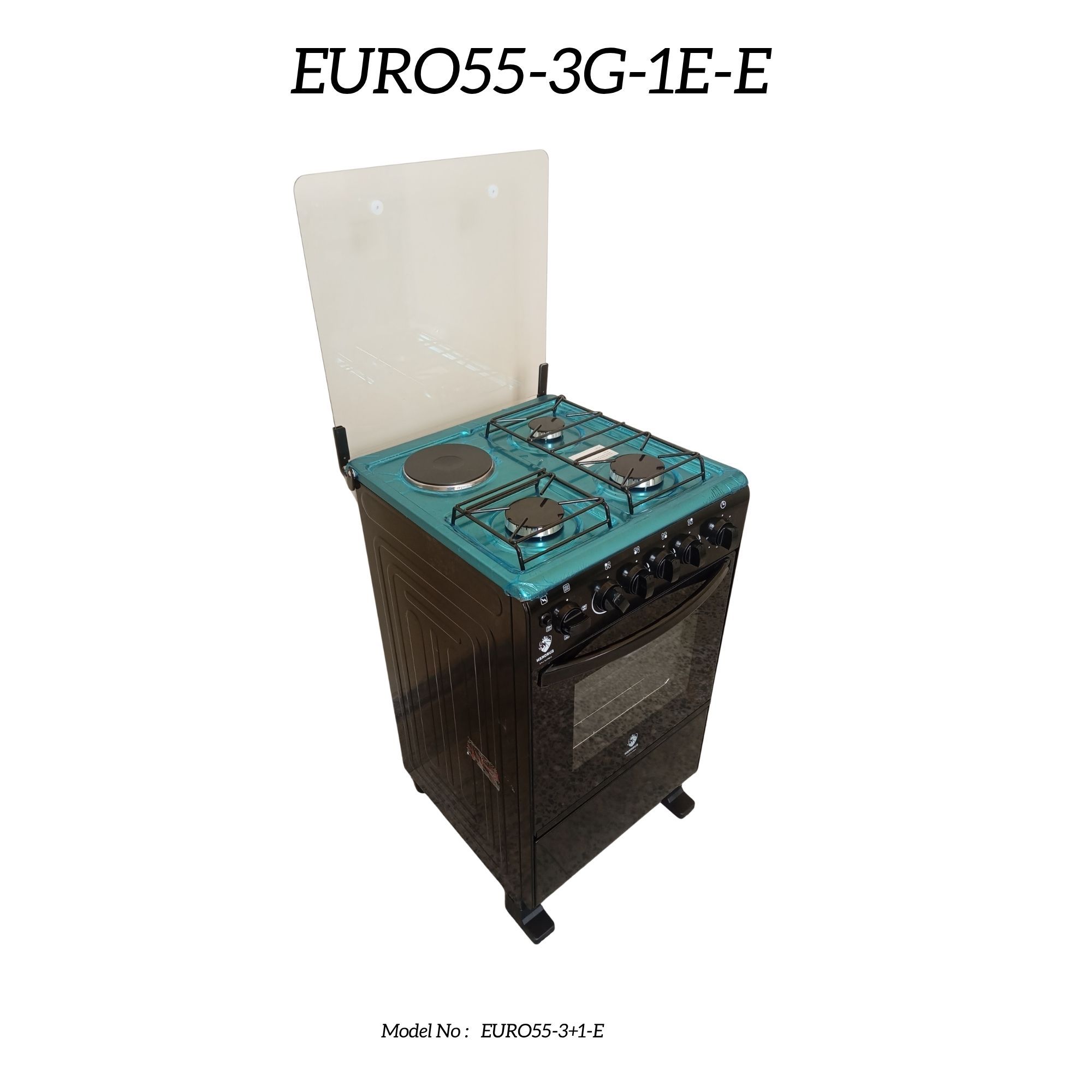 【Exclusive Offer】 EUROKEN EURO55-3G1E-E  50L HOME IMPROVEMENT  FREE STANDING COOKER 3 GAS +1 HOTPLATE KITCHEN APPLIANCE WITH ELECTRIC OVEN - 50X55CM