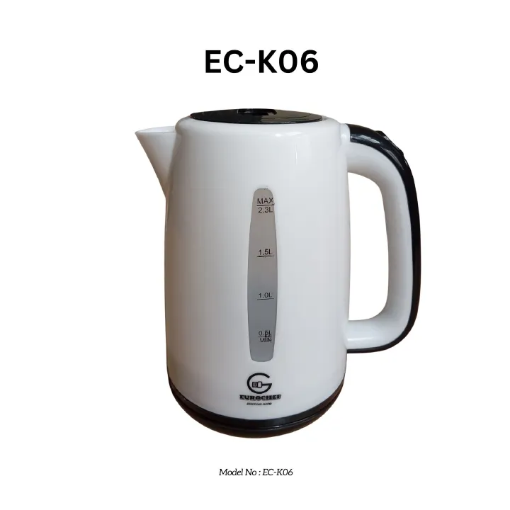 EUROCHEF EC-K06 2.3L Plastic Electric Cordless Kettle Electric Jug for boiling water Kitchen Appliance(1 YR warranty)- white/blue/pink