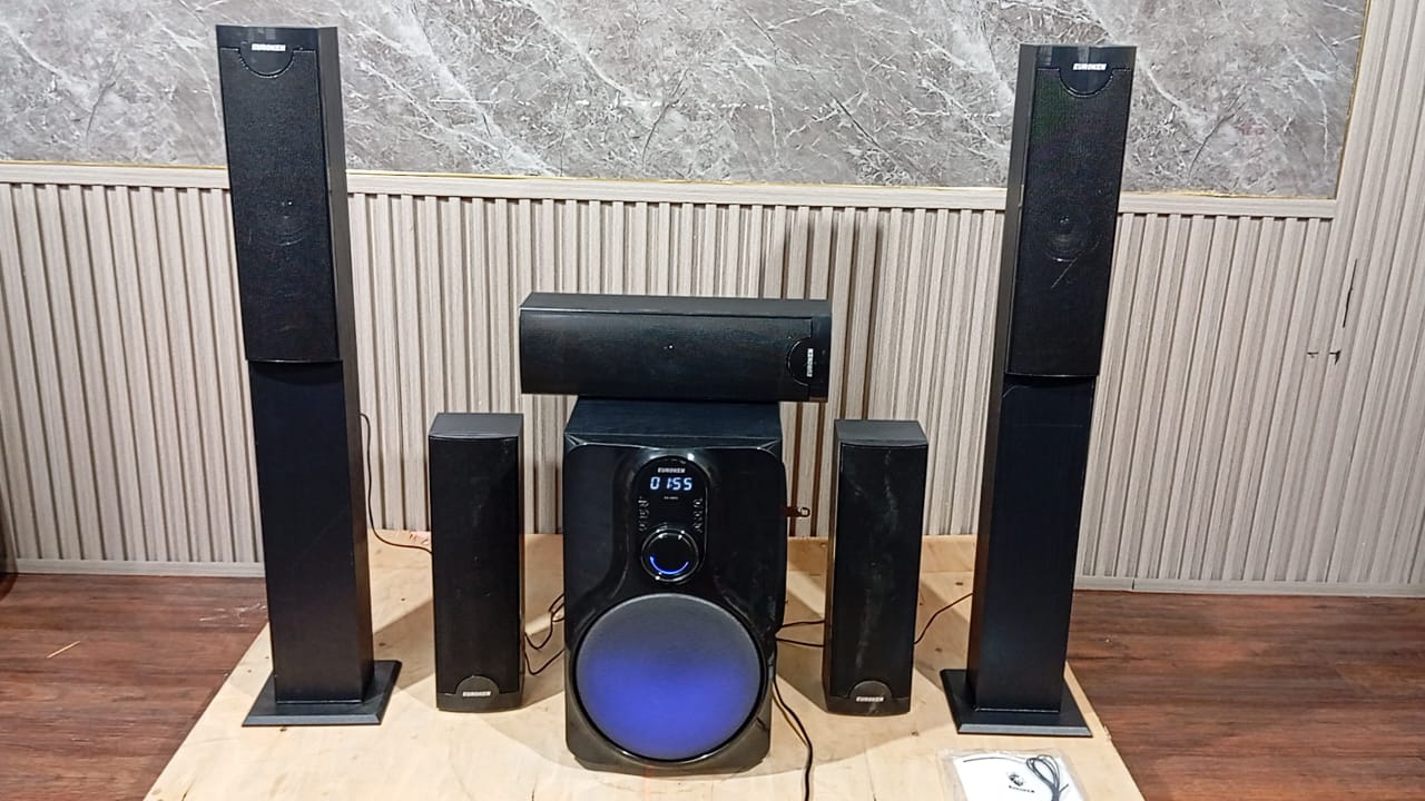 NEW EUROKEN HOME THEATRE SYSTEM EK-58K5 5 IN 1 TALL BOY AC/DC 15000W PMPO  WITH BLUETOOTH/FM/USB/SD MEM CARD SUPPORT