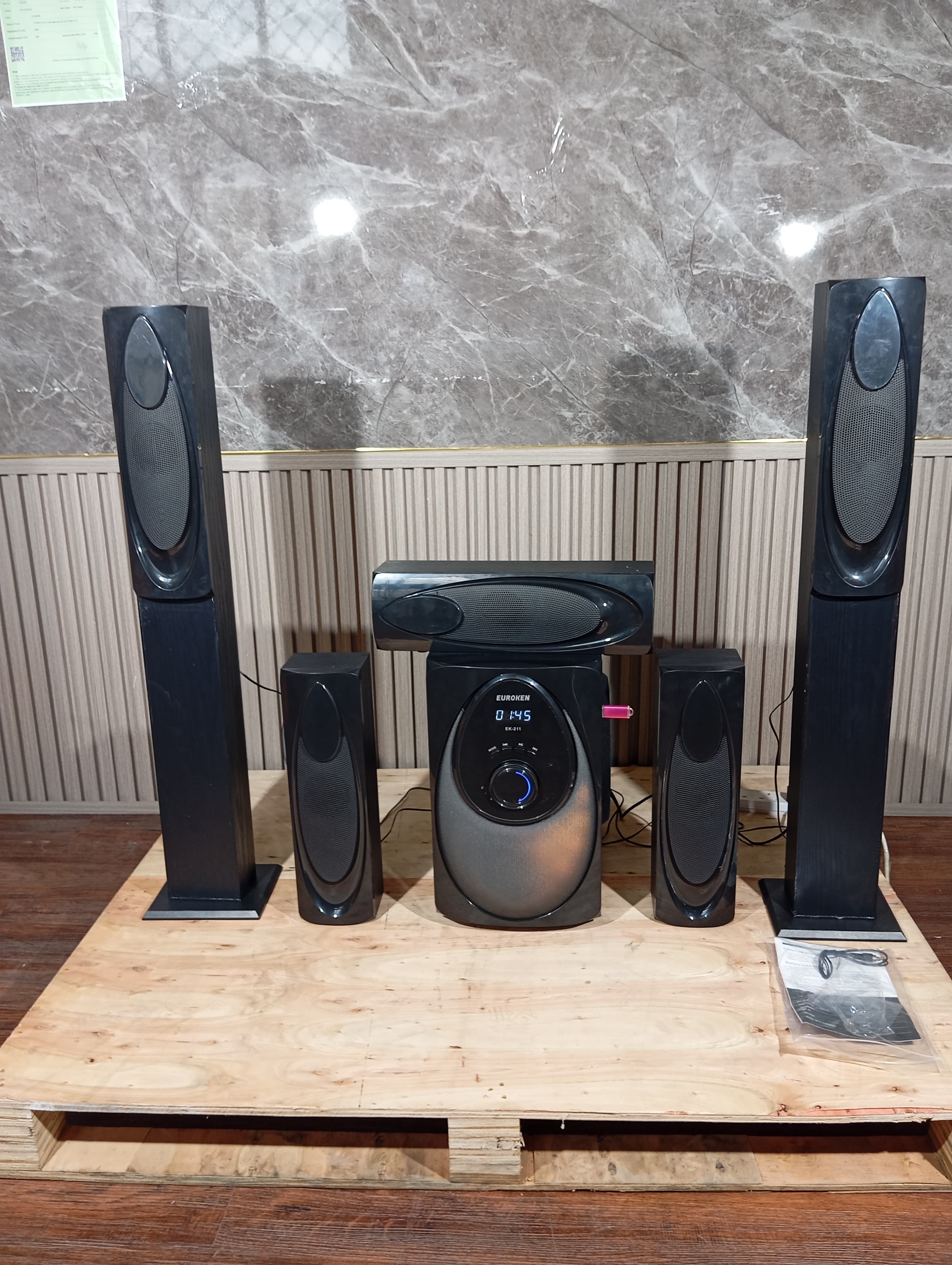NEW EUROKEN Home Theatre System EK-211 5 In 1 Tall Boy Ac Dc 12,000W Pmpo With Bluetooth Fm Usb Sd Mem Card Support