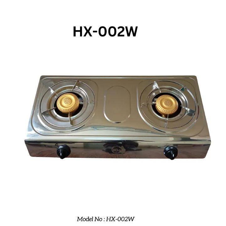 【ExclusiveOffer】Eurochef HX-002W Table Top Stainless Steel 2 Burner Kitchen Appliance Cooktop Gas Cooker