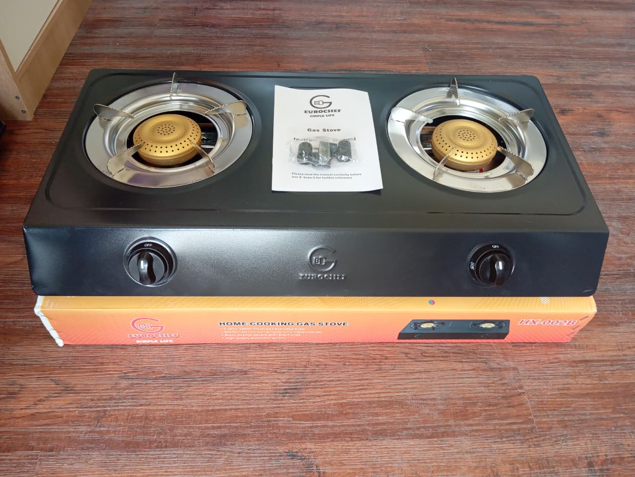 【Exclusive Offer】 EUROCHEF HX-002B  Table Top Stainless Steel 2 Burner Kitchen Appliance Cooktop Gas Cooker