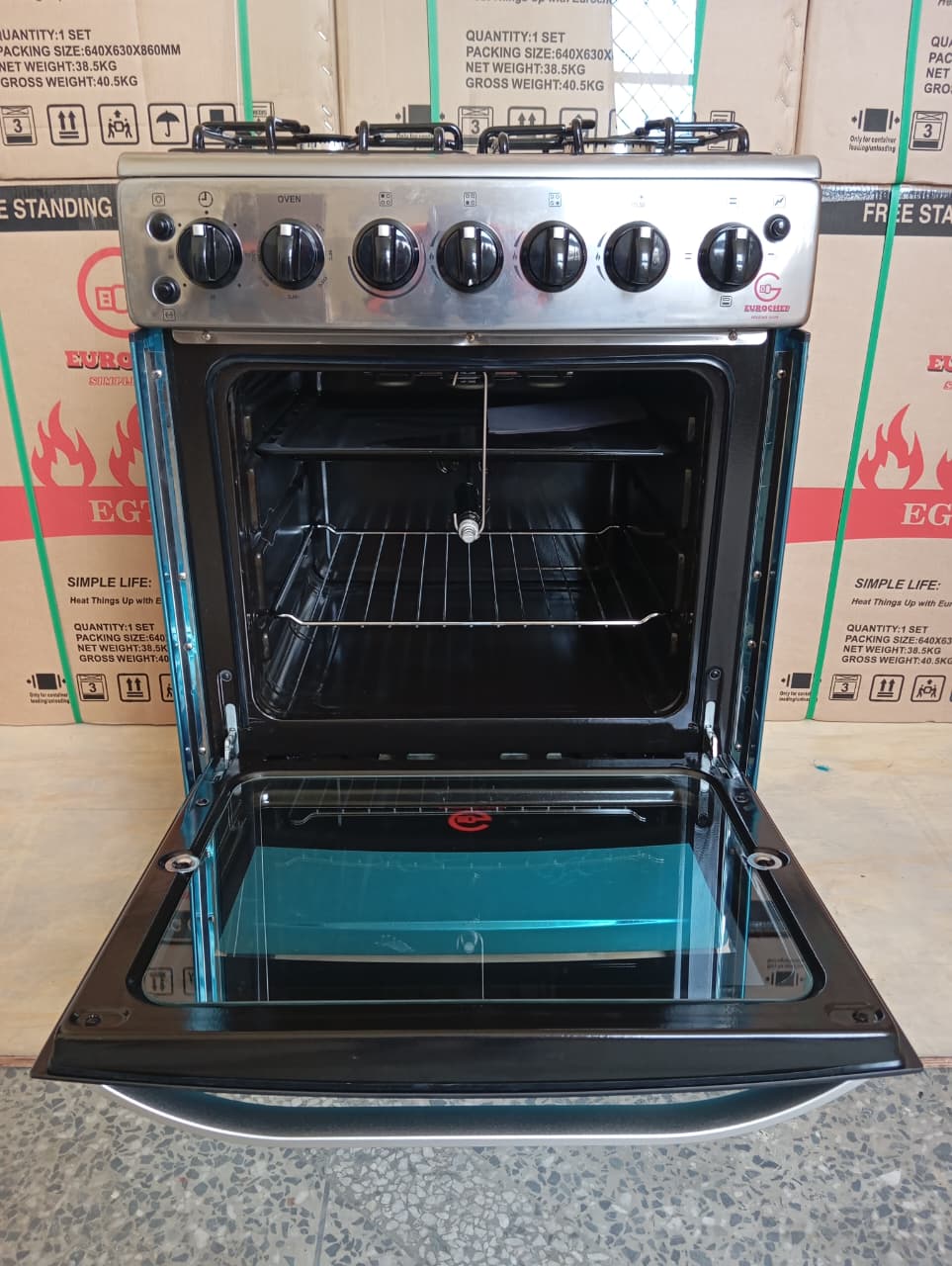 【Exclusive Offer】 Eurochef EGT65-3G1E-E Home Improvement 67L  Free Standing Cooker  3 Gas +1 Hotplate Kitchen Appliance With Electric Oven