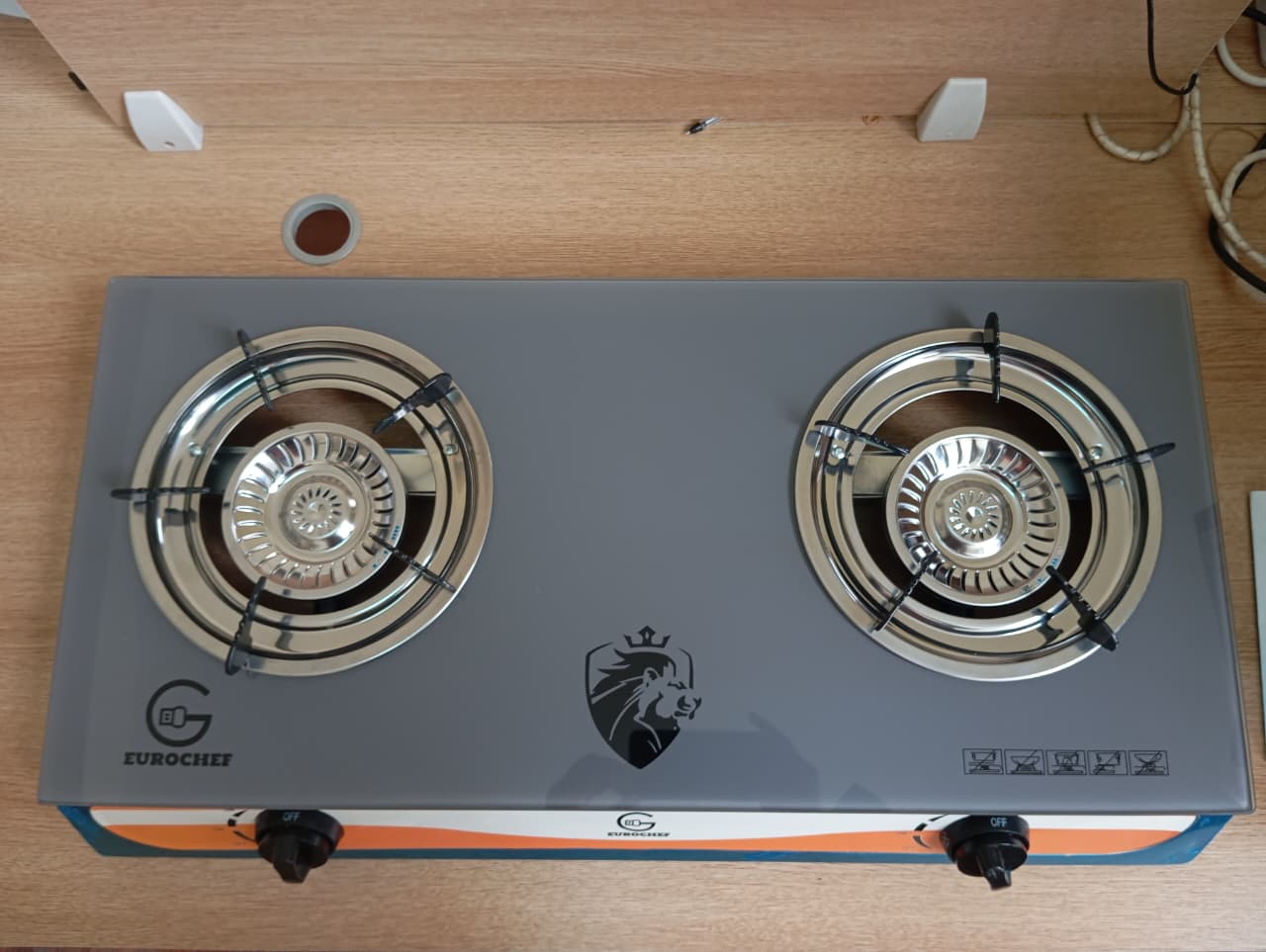 【ExclusiveOffer】EUROCHEF ST-B002M Two Burner Glass Top Table Cooker -Grey