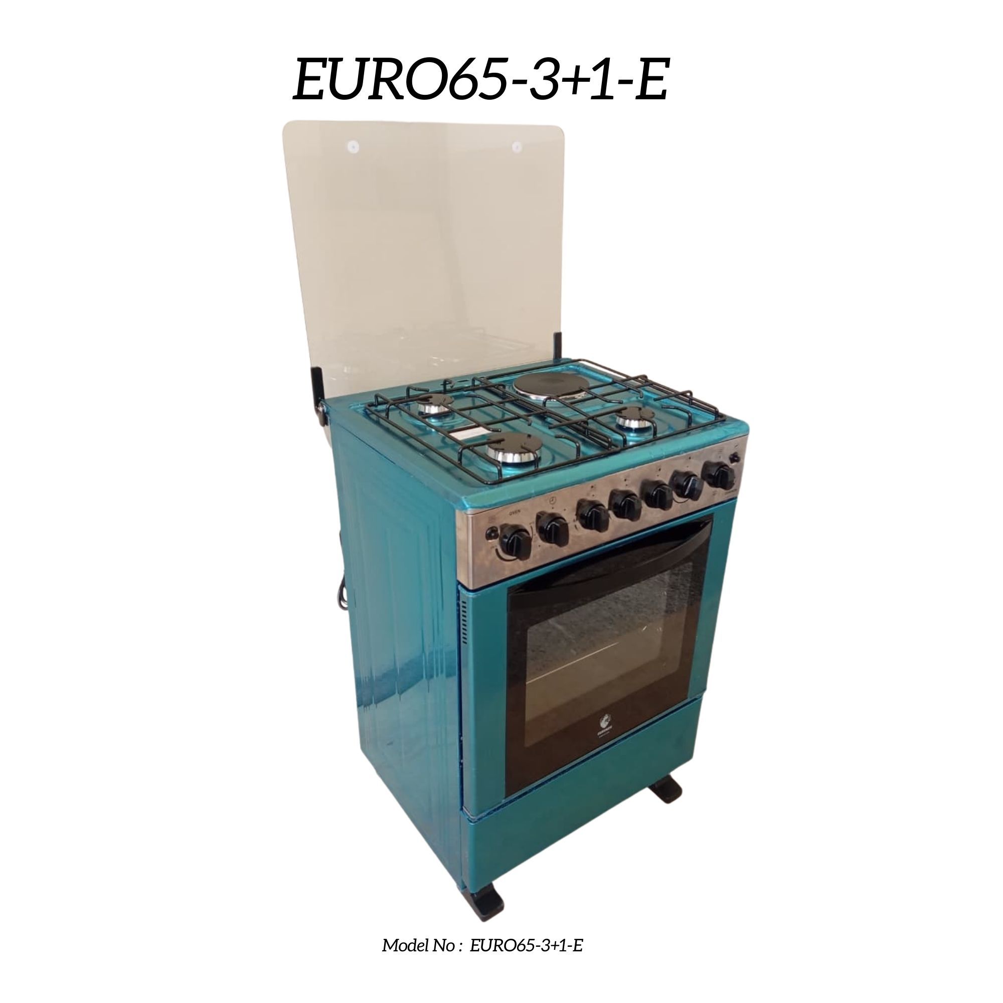 【Exclusive Offer】 Euroken Euro65-3+1E-E  60l Home Improvement  Free Standing Cooker  3 Gas +1 Hotplate Kitchen Appliance With Electric Oven - 60x65cm