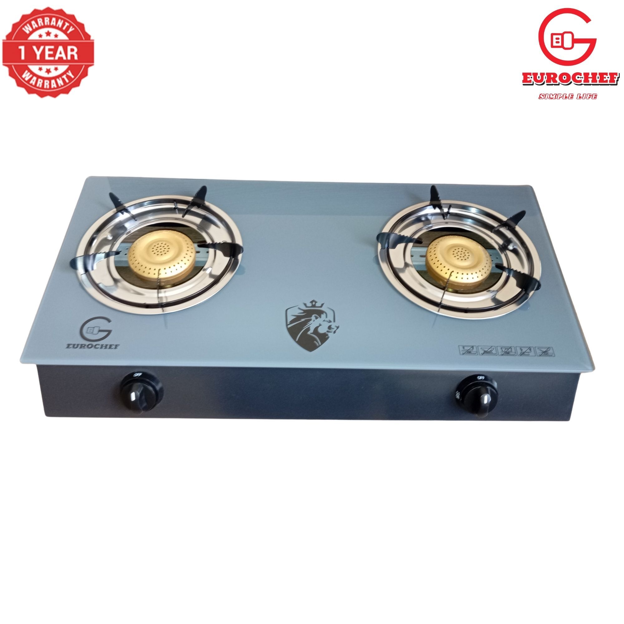 【Exclusive Offer】HX-B002L Two Burner Glass Top Table Cooker Grey